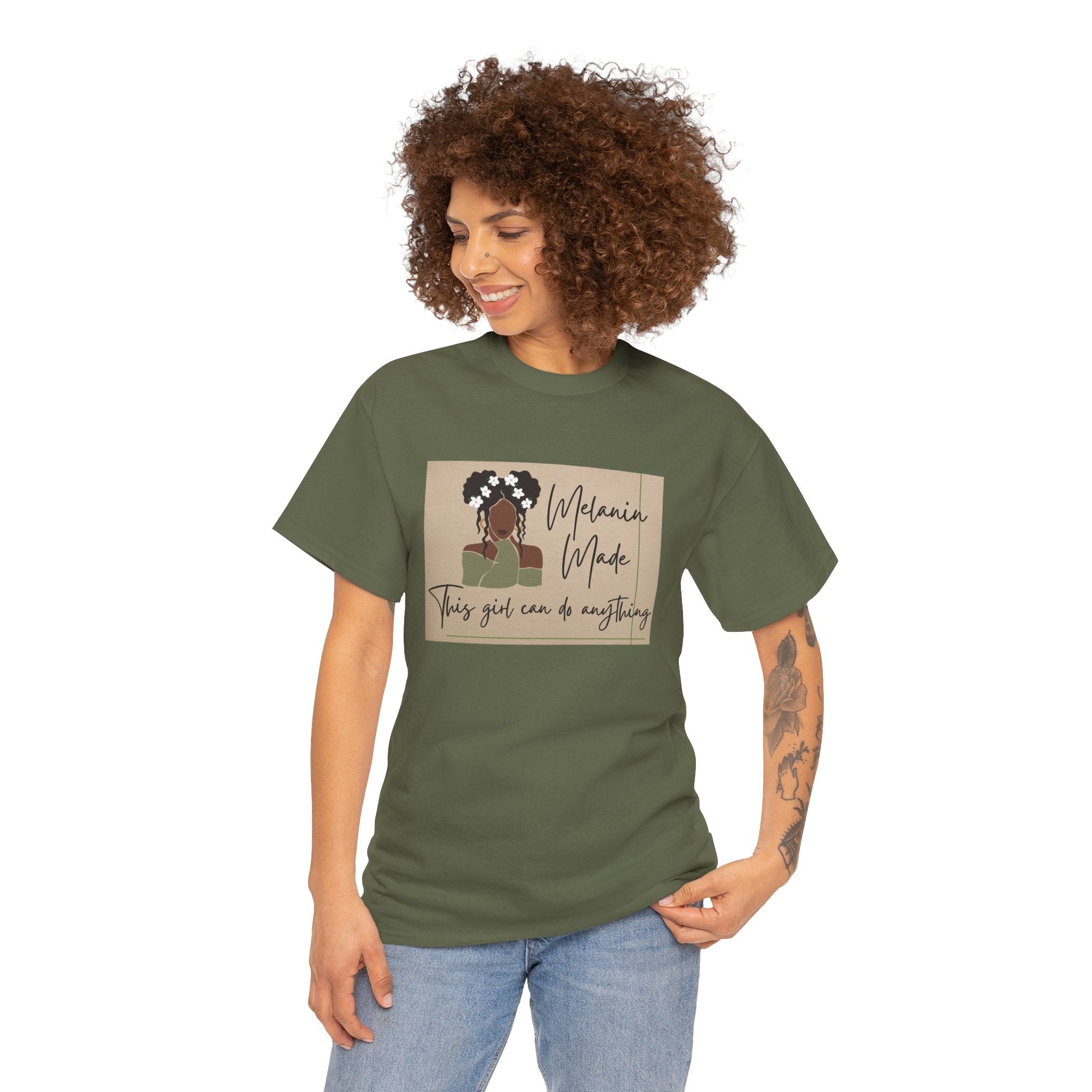 Inspirational Melanin Made Tee — "This girl can do anything"