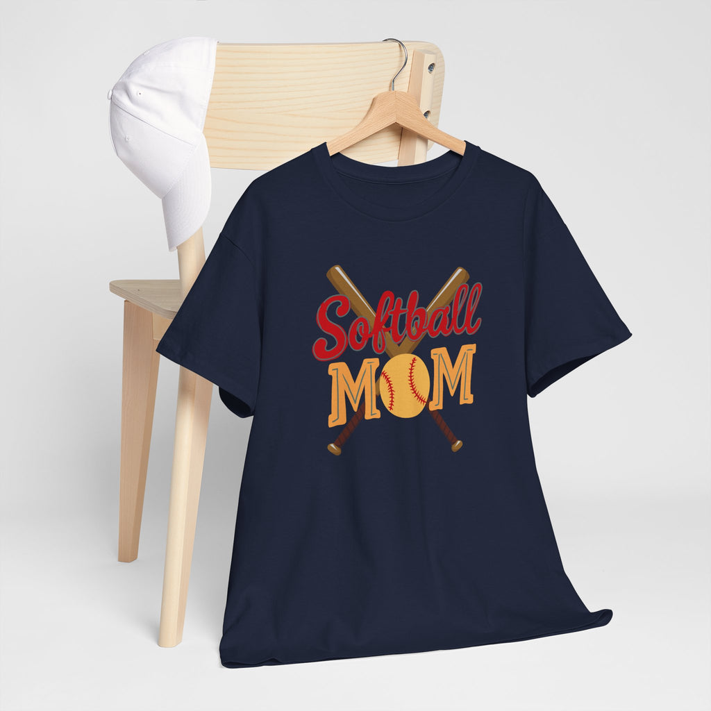 Softball Mom T‑Shirt — Retro Crossed Bats & Ball Tee for Proud Moms