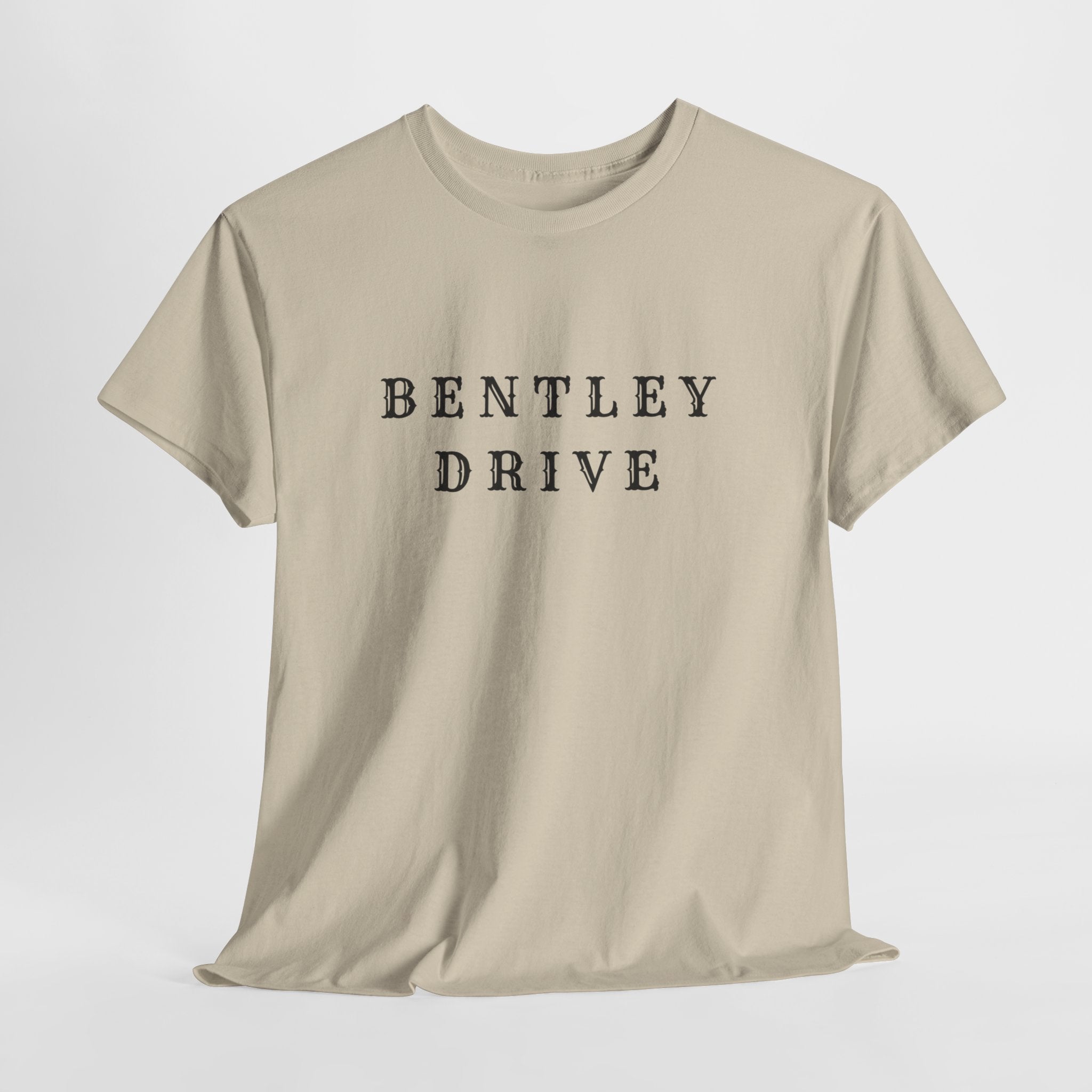 Bentley Drive Tee — Minimal Vintage Script T‑Shirt