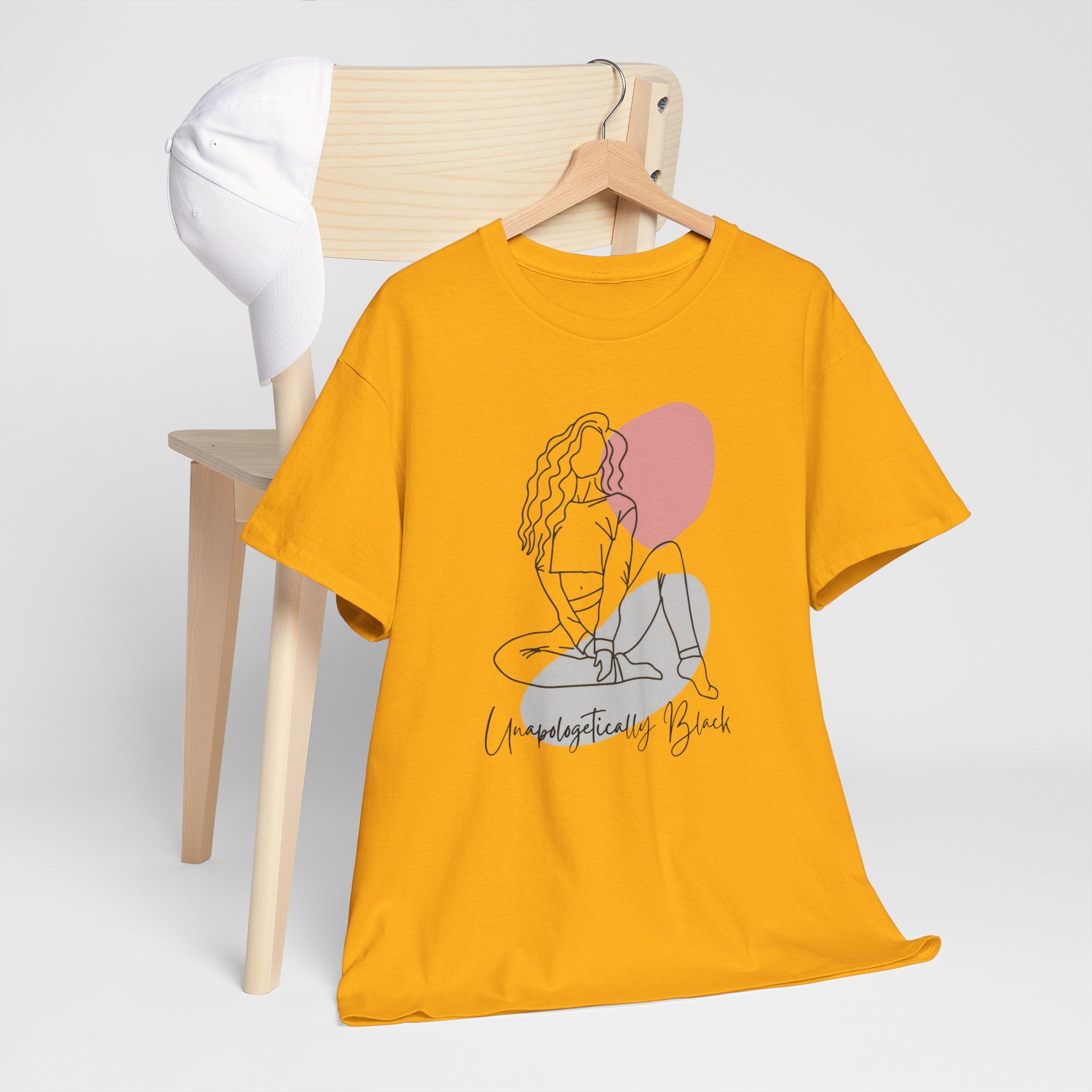 Bold Woman Line Art Tee – "Unapologetically Black" Cotton T‑Shirt