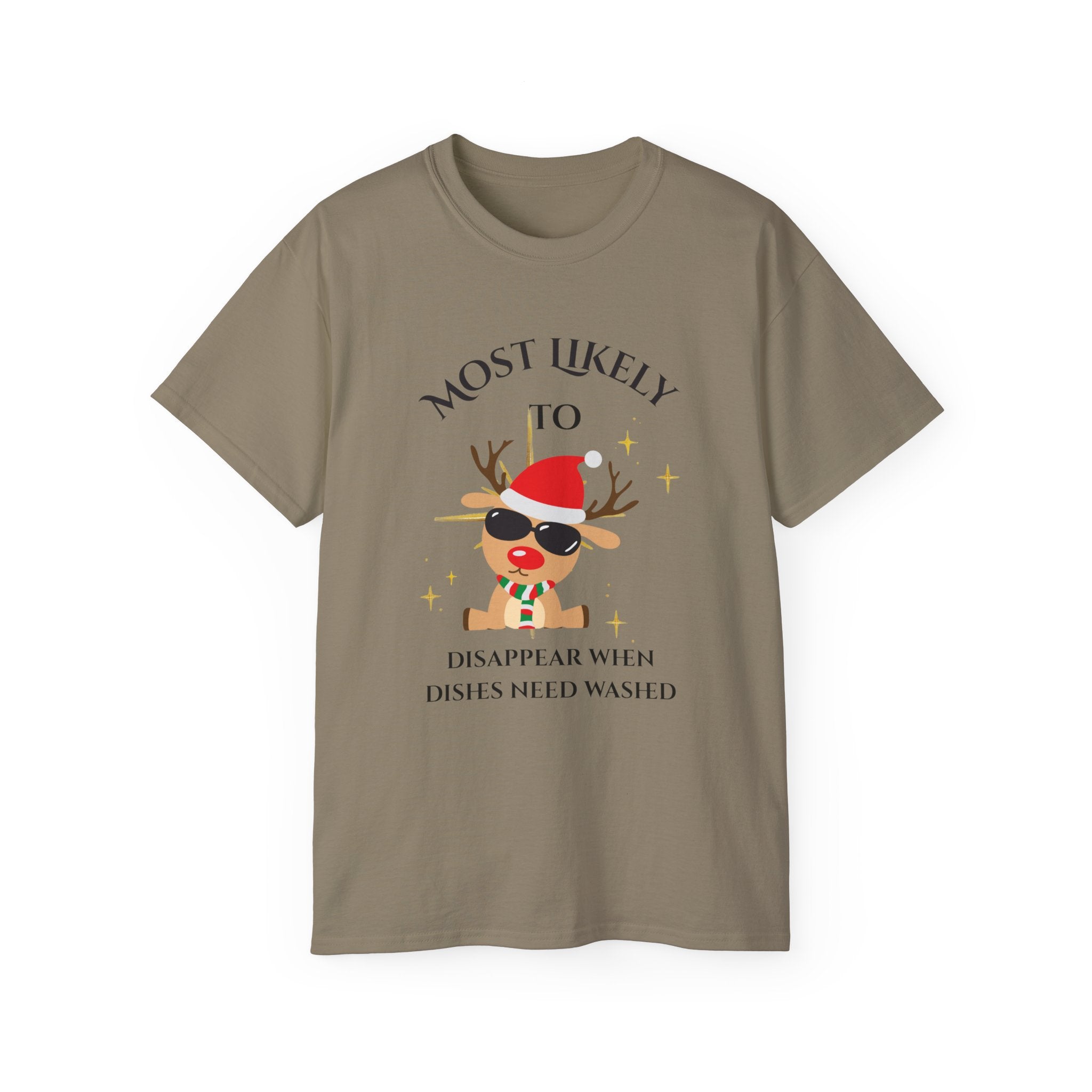 Most Likely to Disappear when...Humorous Holiday Tee, Funny Christmas Shirt, Unisex Cotton T-shirt, Gift for Friends, Holiday Apparel, Casual Wear
