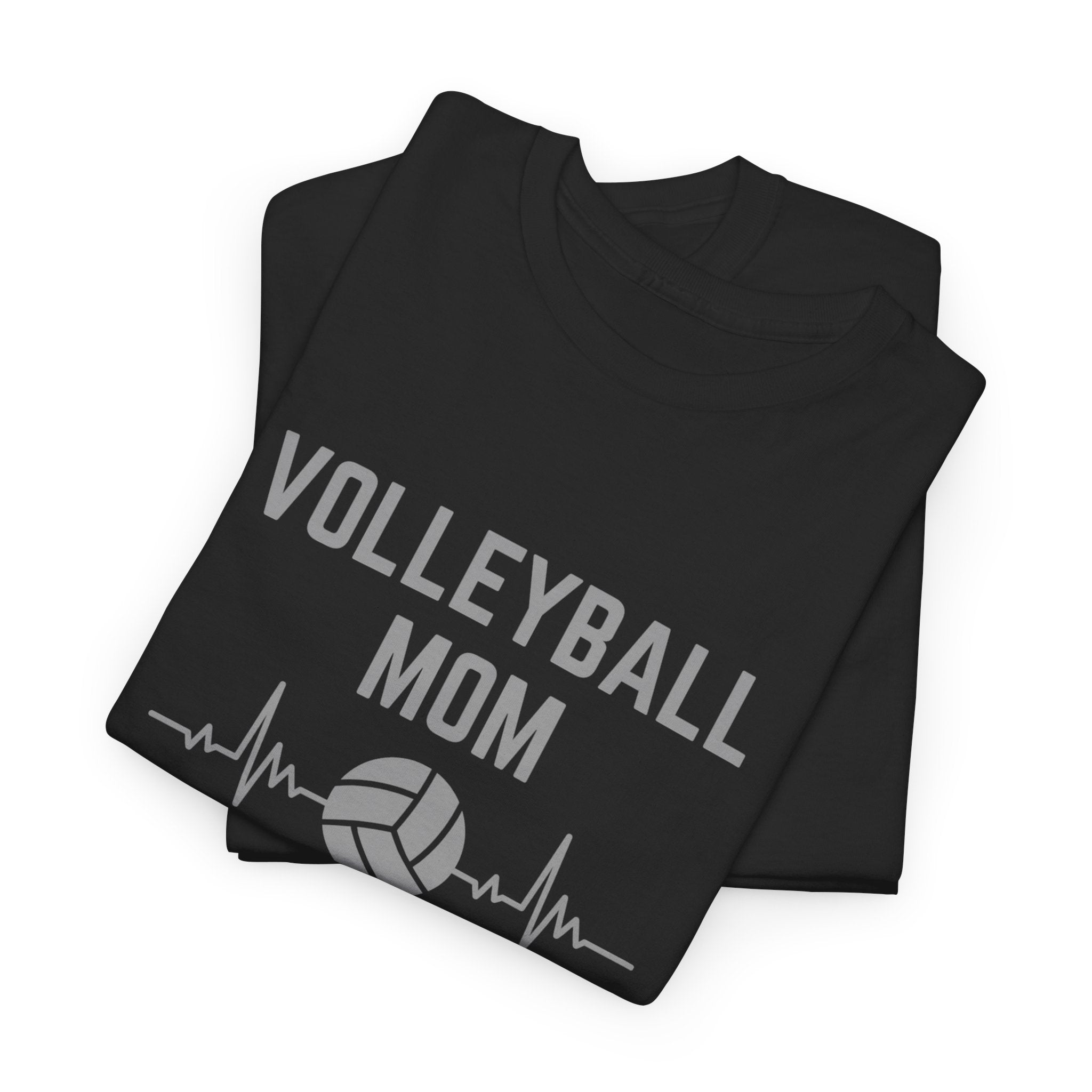 Volleyball Mom T-Shirt — Heartbeat Volleyball Tee for Proud Moms