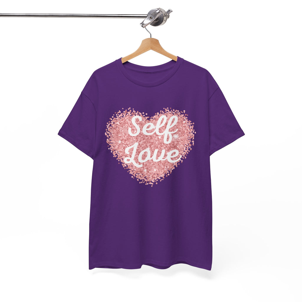Self Love Tee — Pink Heart Mental Health Awareness Shirt
