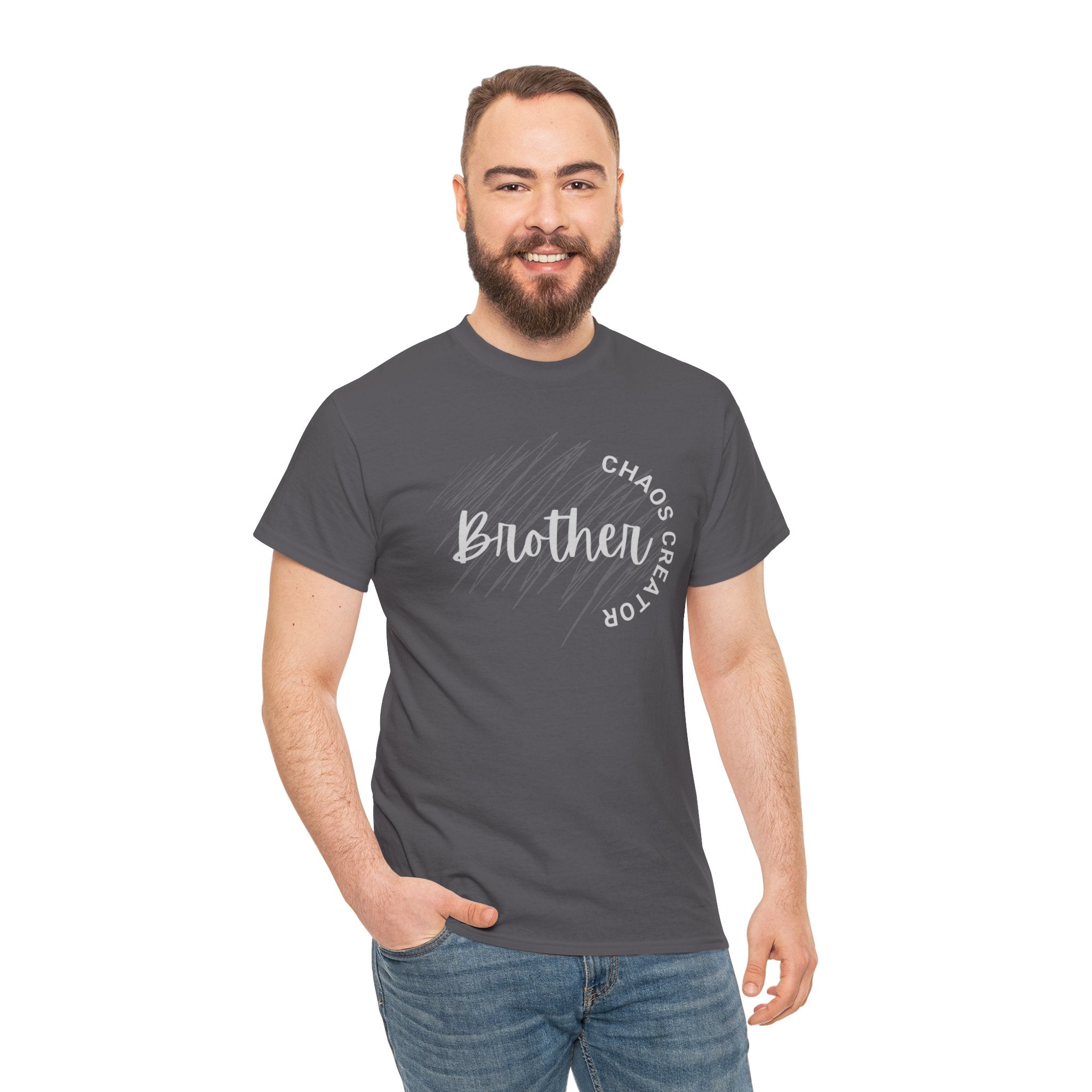 Brother Chaos Creator Graphic Tee — 'Brother' Script with 'Chaos Creator' Circle Design