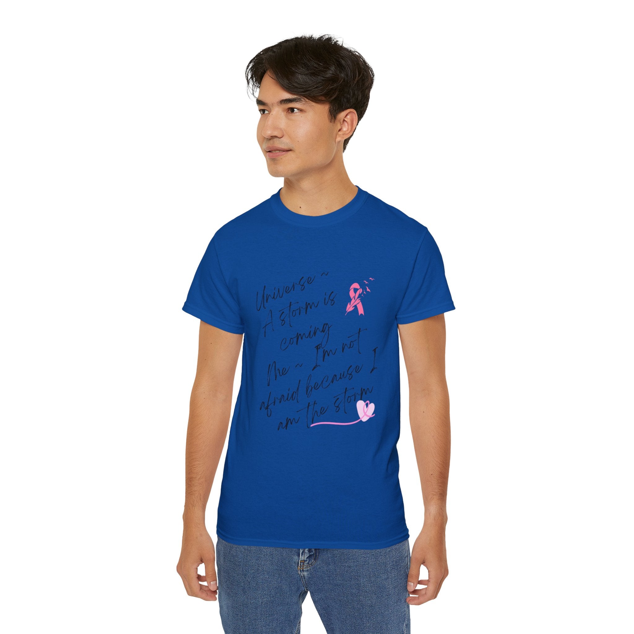 Breast Cancer Awareness Tee – "A Storm is Coming" Inspirational Cotton Shirt