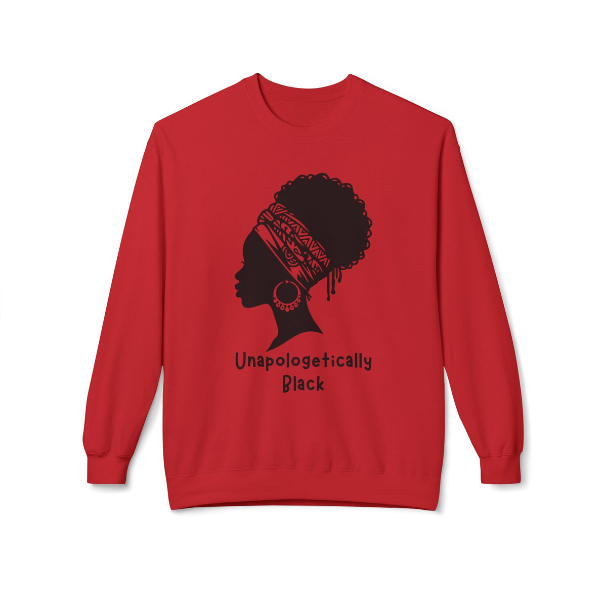 "Unapologetically Black" Graphic Crewneck Sweatshirt — Minimal Line Art Woman