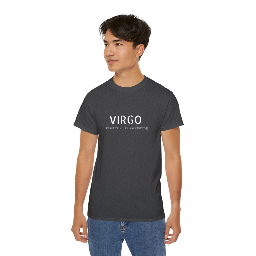 Virgo T-Shirt — "Perfect. Petty. Productive." Astrology Tee