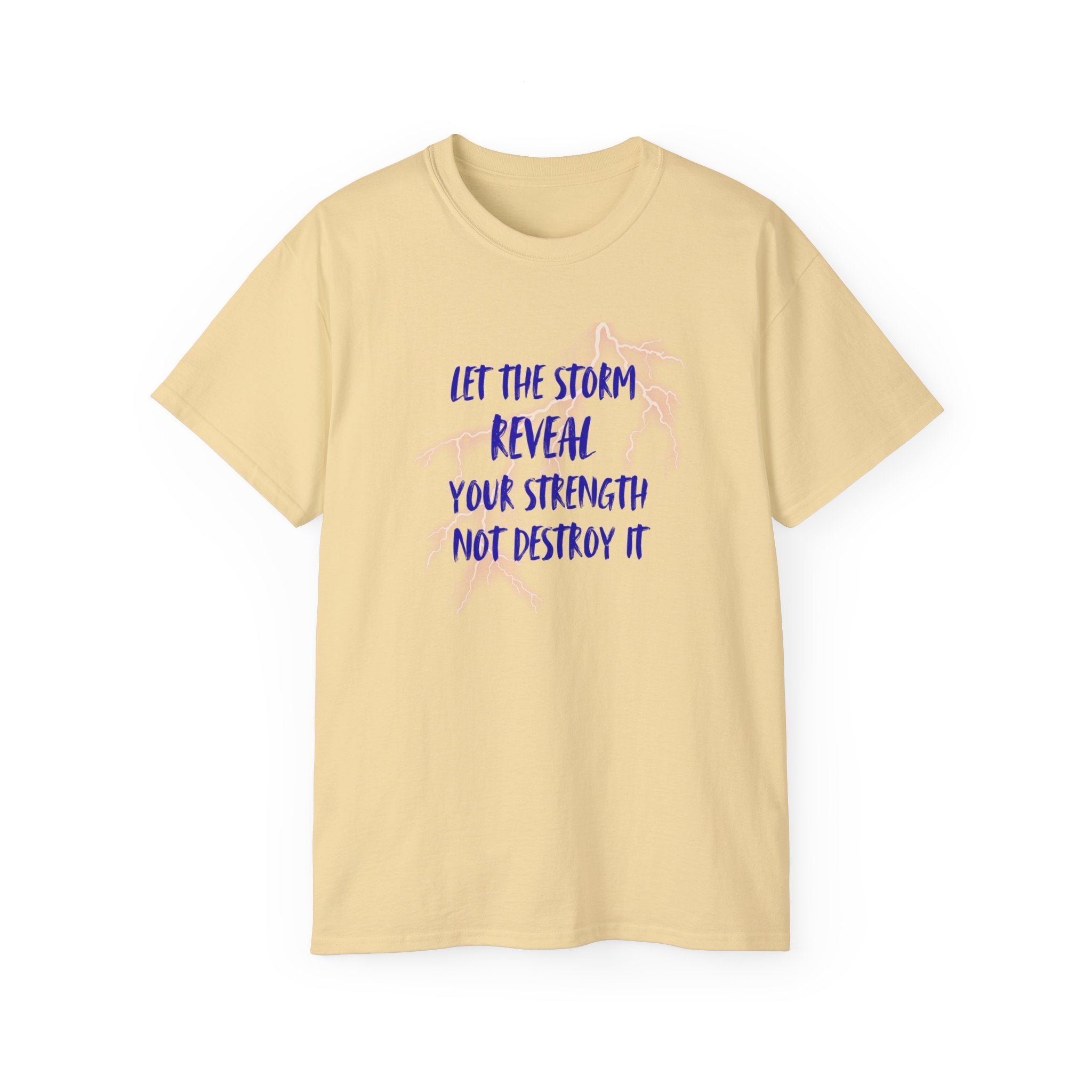 Inspirational Breast Cancer Awareness Tee — "Let the Storm Reveal Your Strength"
