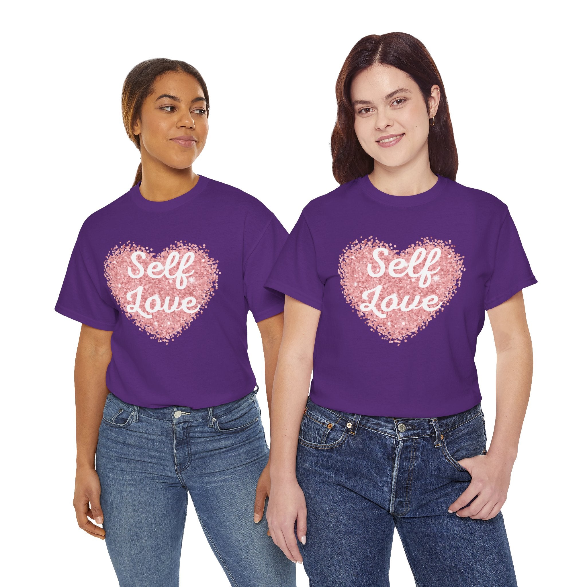 Self Love Tee — Pink Heart Mental Health Awareness Shirt