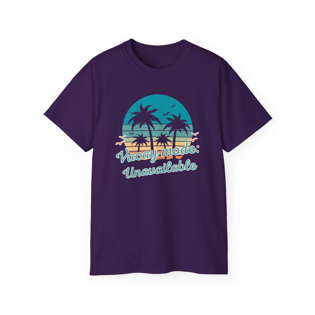 Vacation Mode Tee — Retro Palm Beach Sunset Graphic T-Shirt