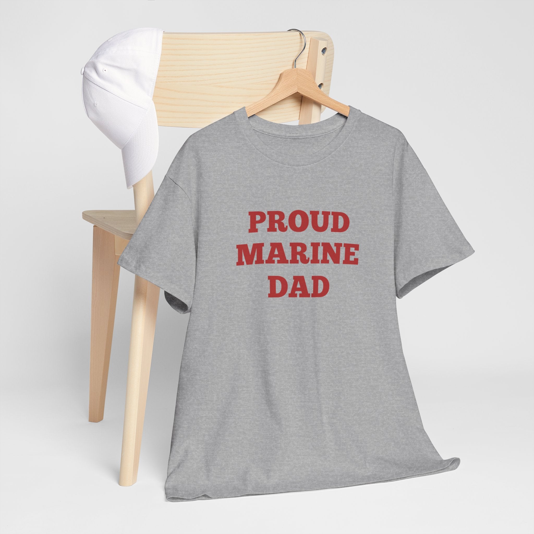 Proud Marine Dad T-Shirt — Military Dad Tee in Red Text