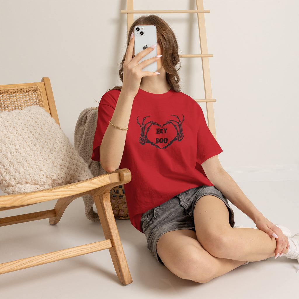 Hey Boo Skeleton Heart T-Shirt
