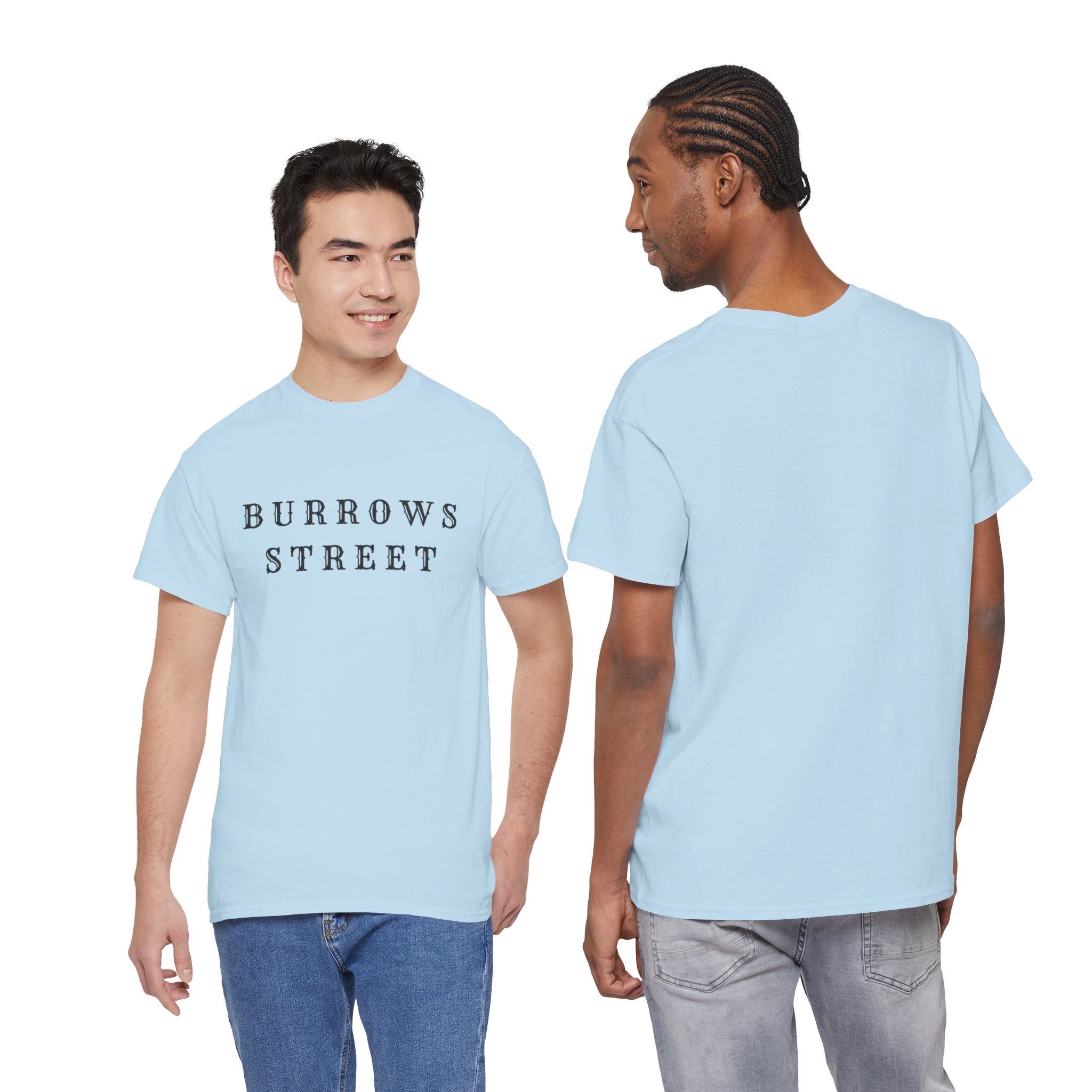 Burrows Street T‑Shirt — Minimalist Vintage Lettering Tee