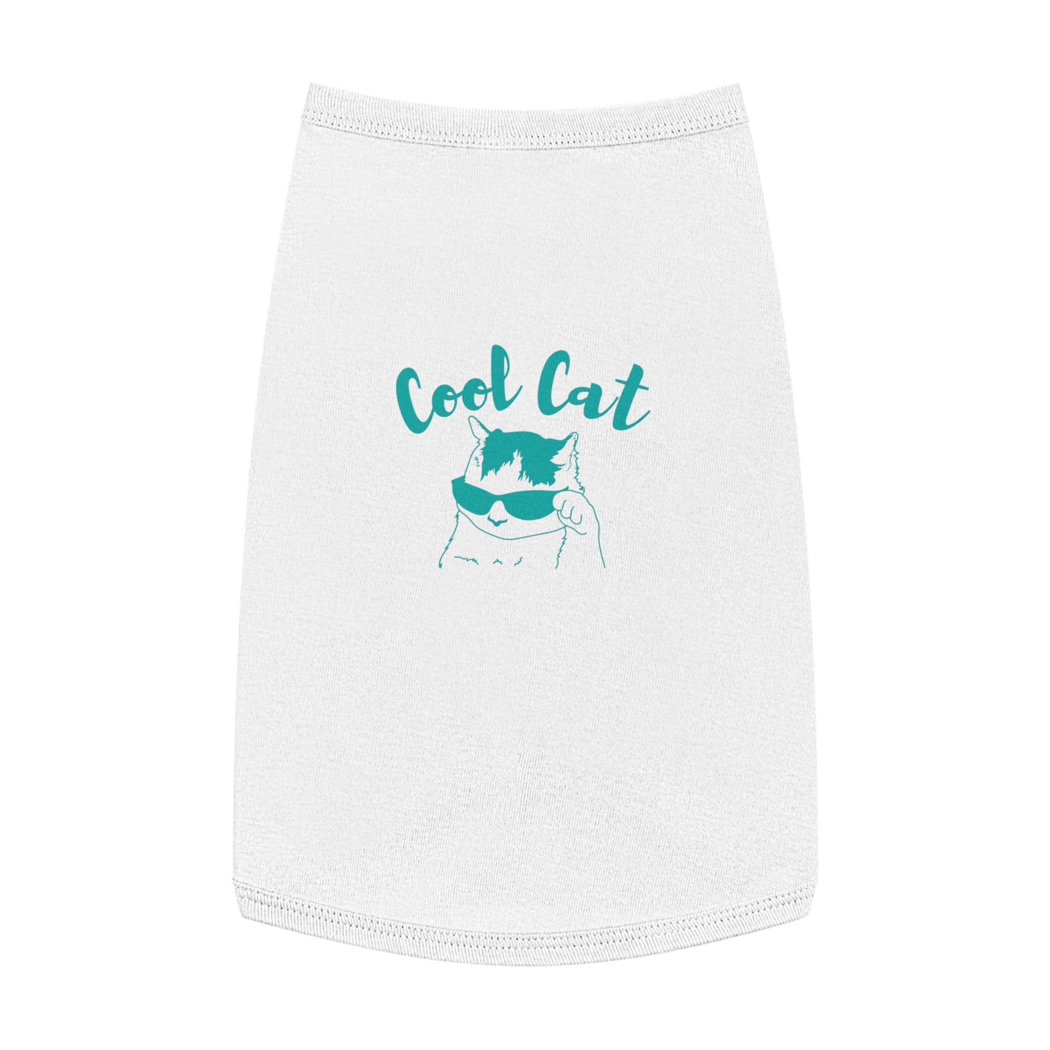 Cool Cat Pet Tank Top — Teal "Cool Cat" Graphic Dog & Cat Shirt