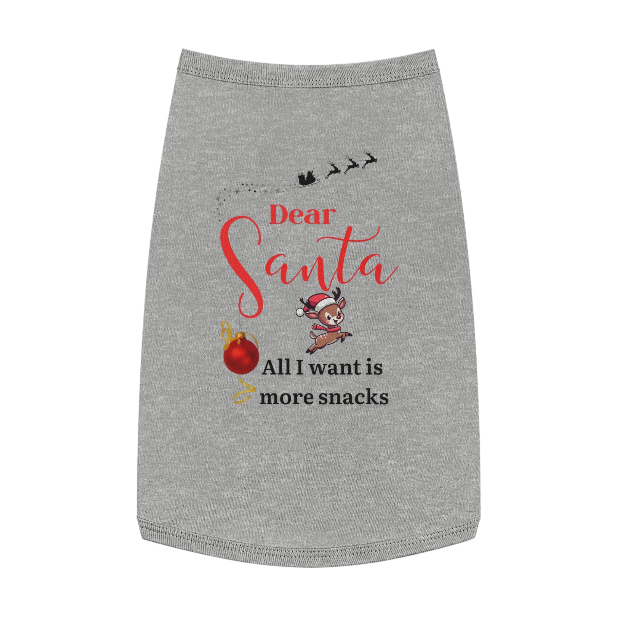 Dear Santa, All I want is...Santa Pet Tank Top - Festive Dog Apparel for Christmas, Holiday Outfit, Cute Pet Gift, Funny Pet Clothes, Cute Pet Tank
