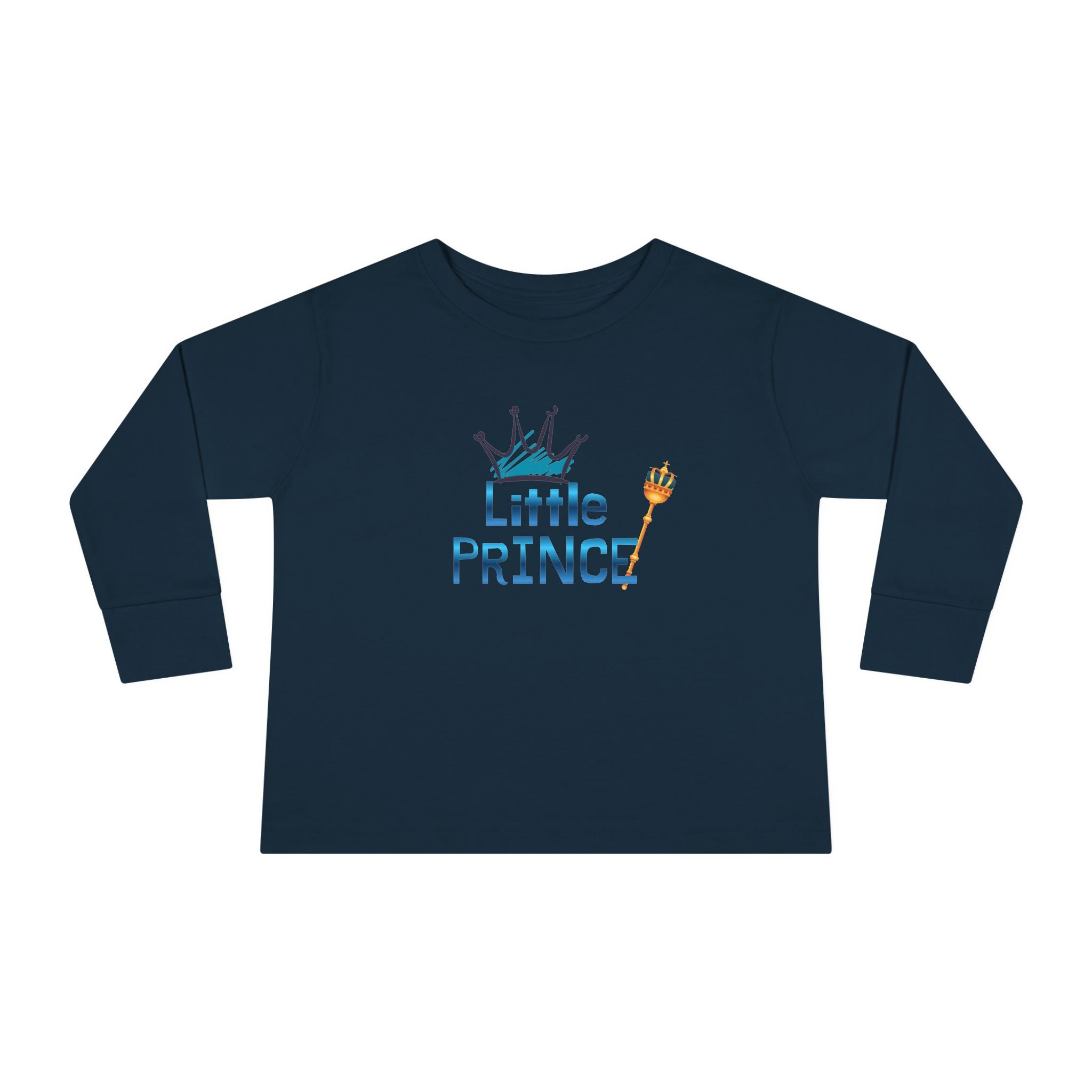 Little Prince Toddler Long Sleeve Tee — Cute Crown Design