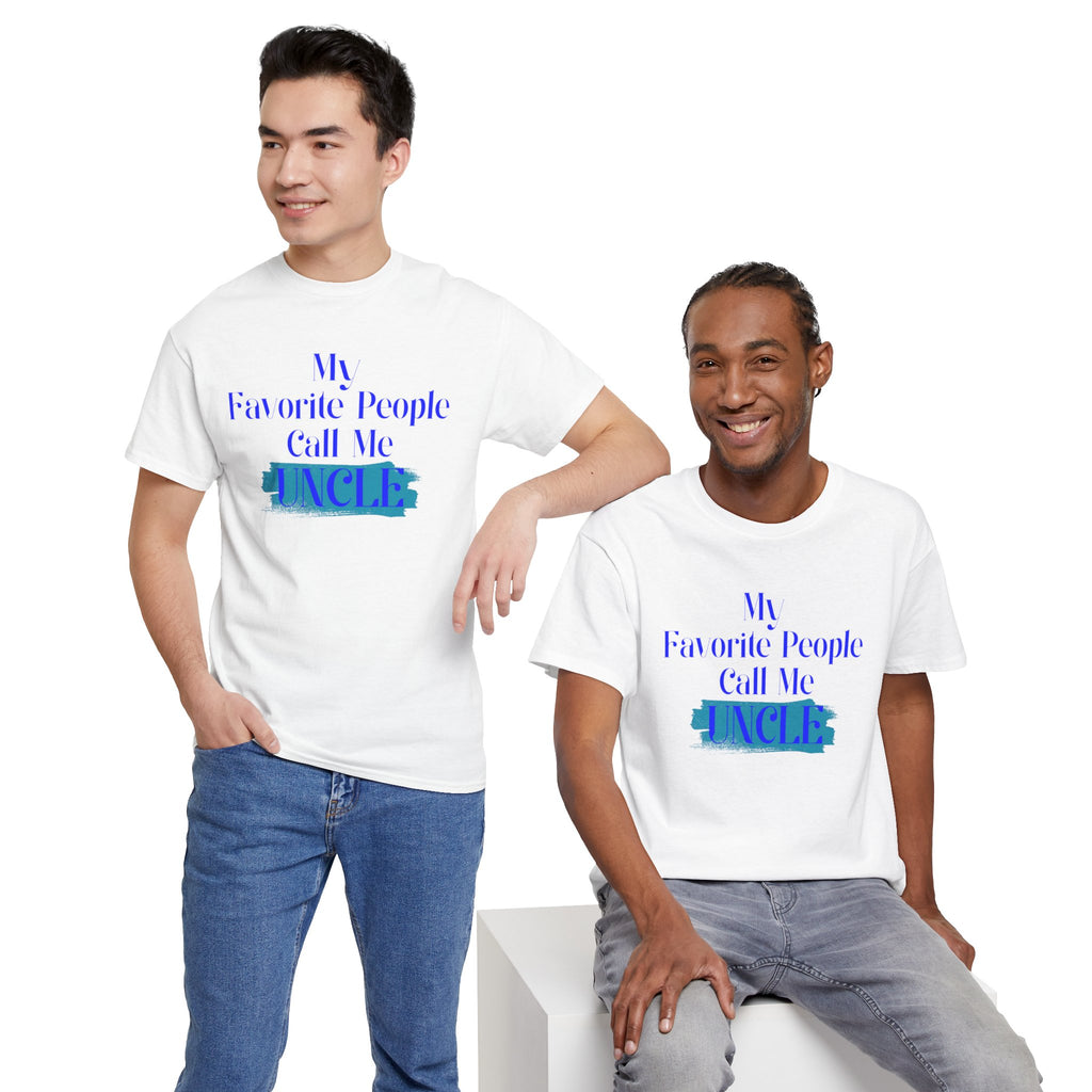 Uncle T‑Shirt — "My Favorite People Call Me UNCLE" Blue Brushstroke Tee