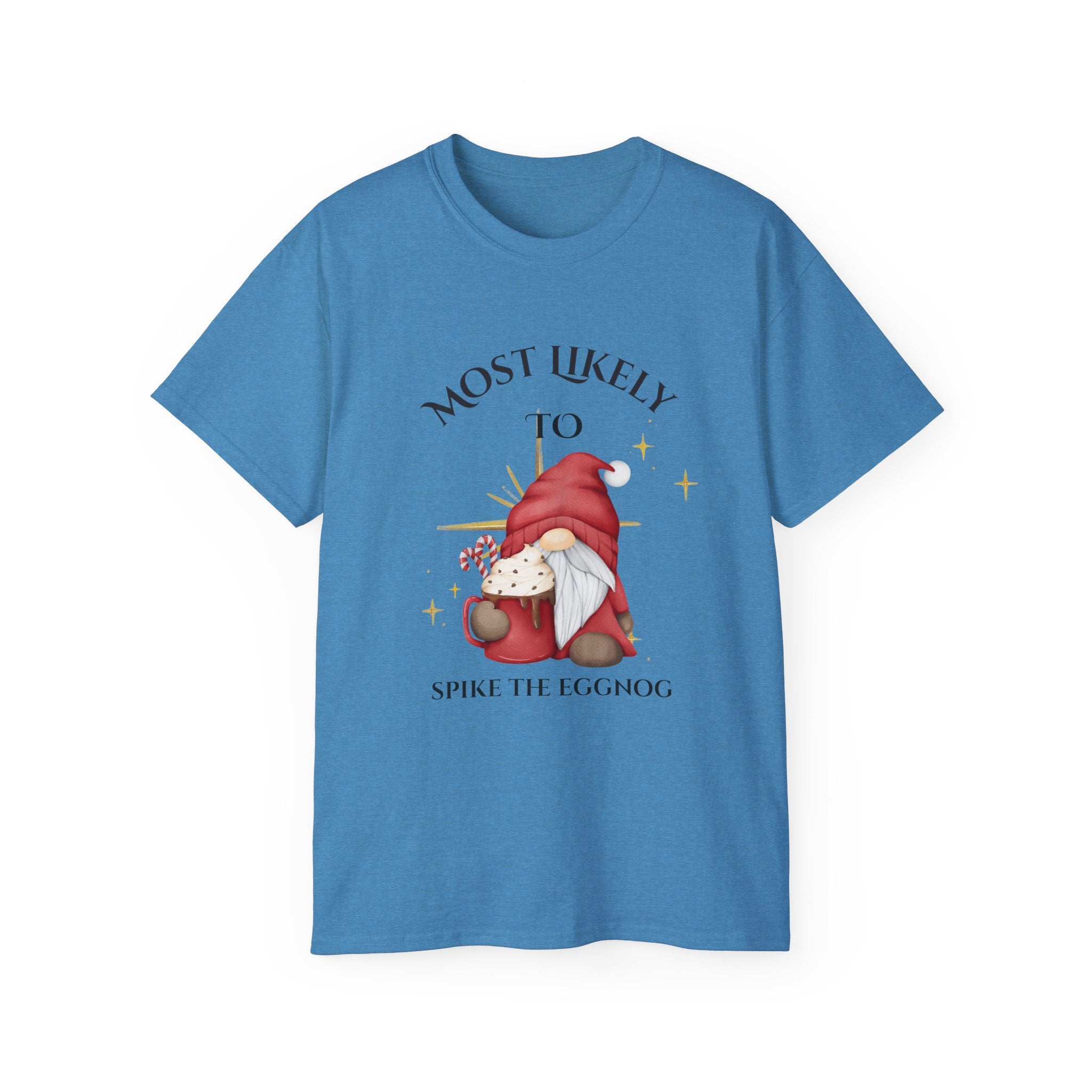 Most Likely to Spike the Eggnog, Unisex Tee, Christmas Gift, Holiday Shirt, Party Wear, Festive Apparel