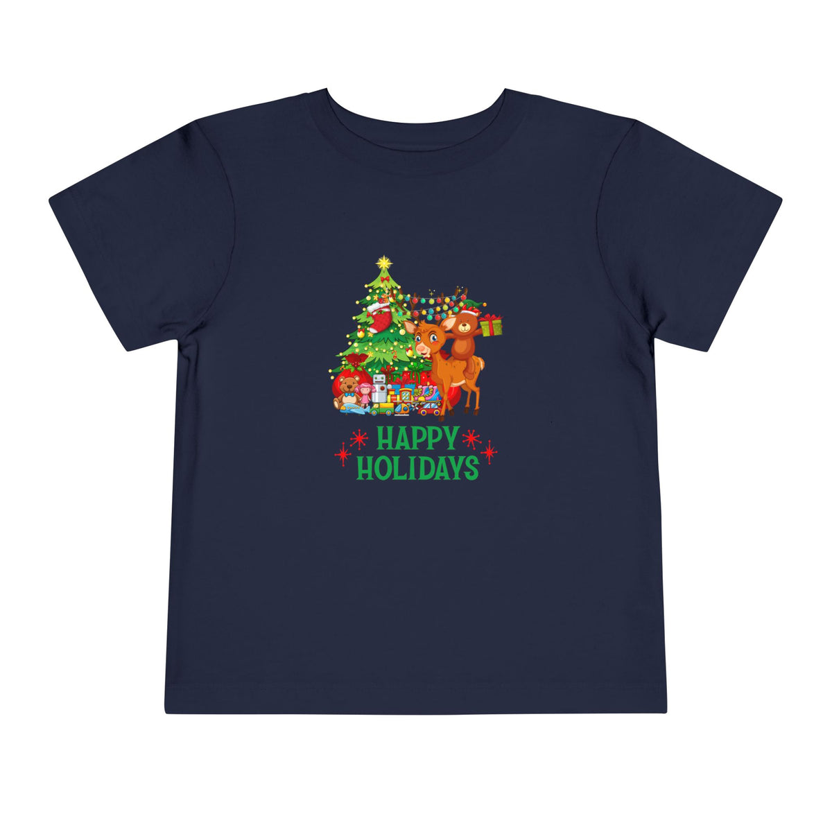 Happy Holidays Christmas Toddler Short Sleeve Tee