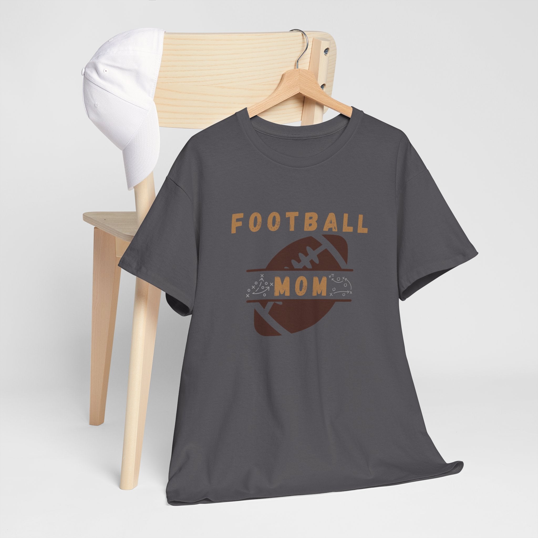 Football Mom T-Shirt — Retro Brown Football Design