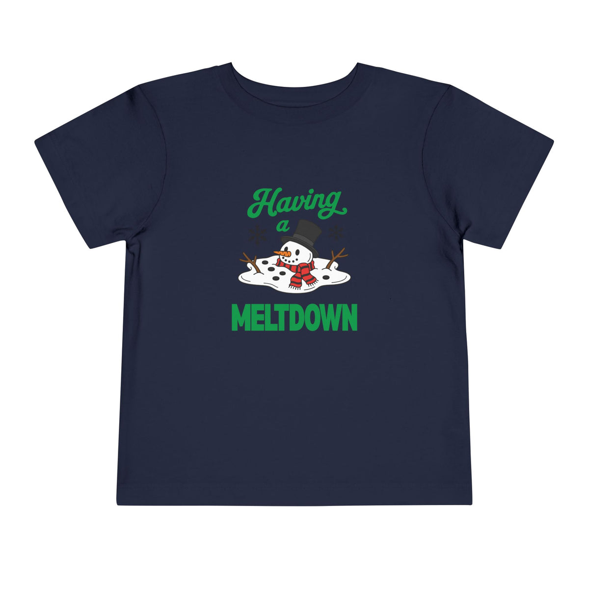 Having a Meltdown Snowman Christmas Toddler Short Sleeve Tee