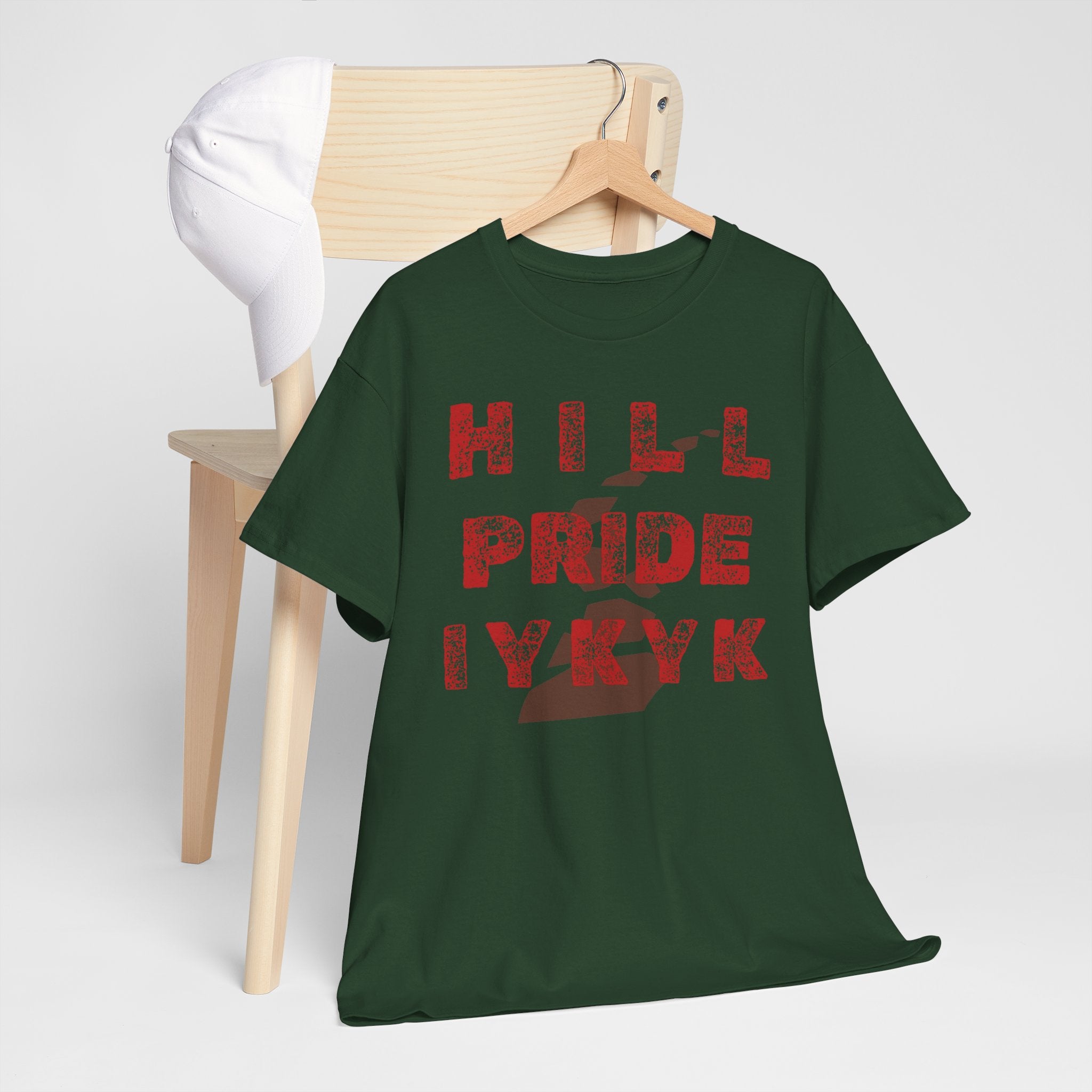 Hill Pride Cobblestone Road Graphic Tee — Red Brick Path Text Design