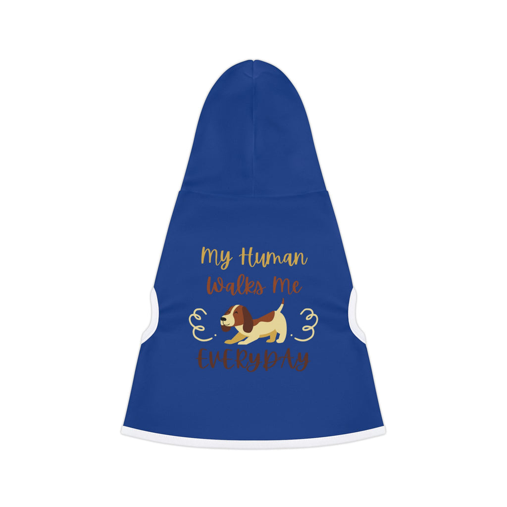 Pet Hoodie — "My Human Walks Me (But I Run the Show)" Cute Dog Hoodie for Small Pets
