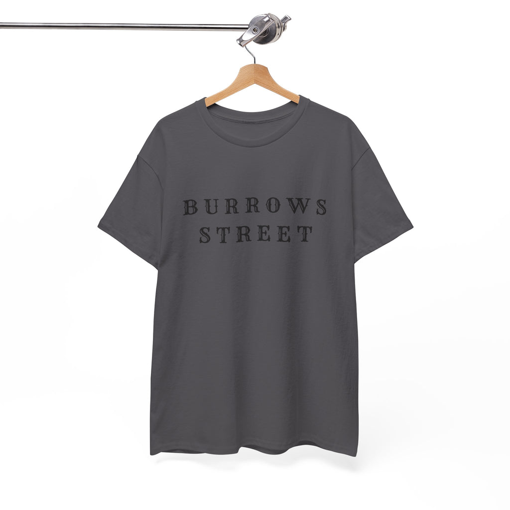 Burrows Street T‑Shirt — Minimalist Vintage Lettering Tee