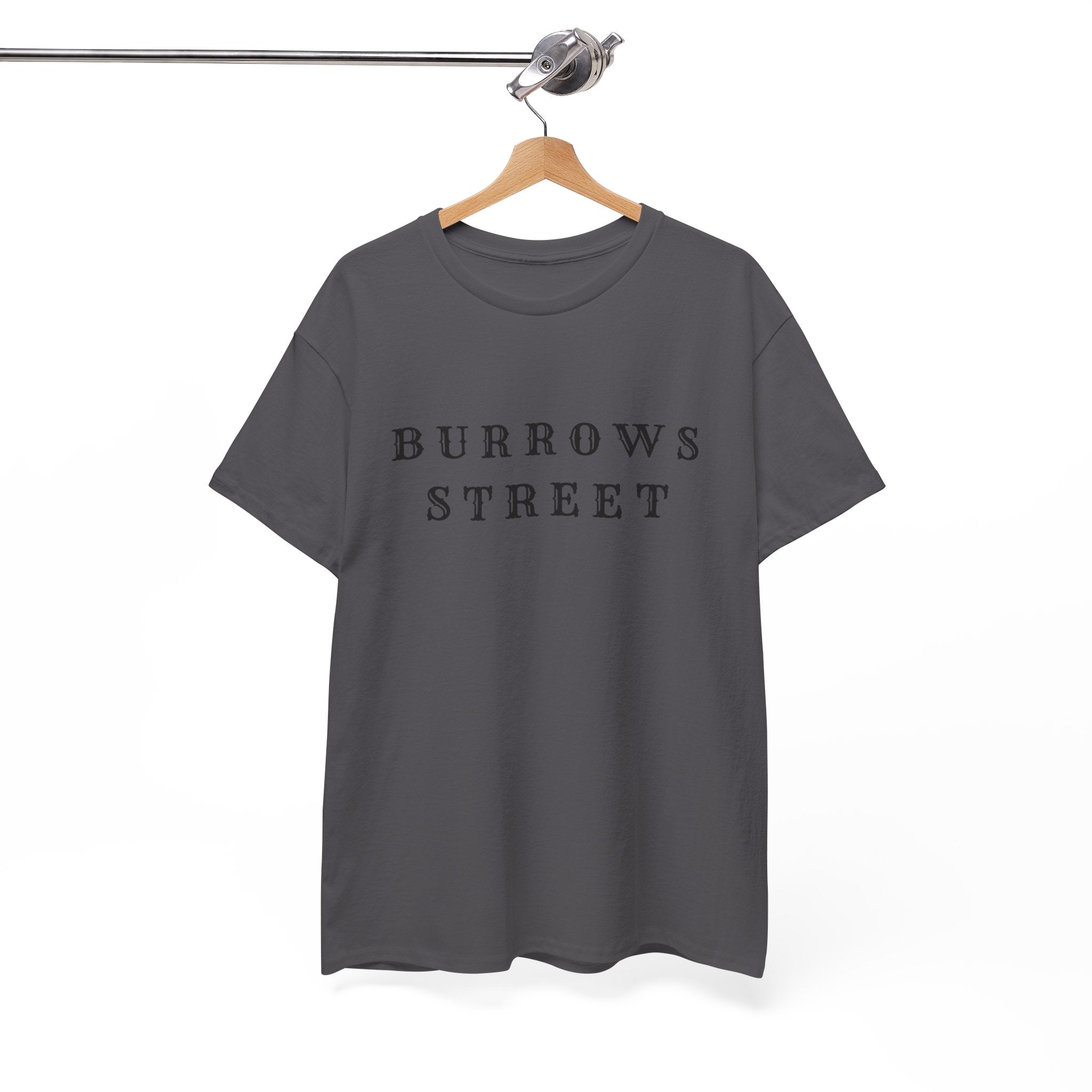 Burrows Street T‑Shirt — Minimalist Vintage Lettering Tee