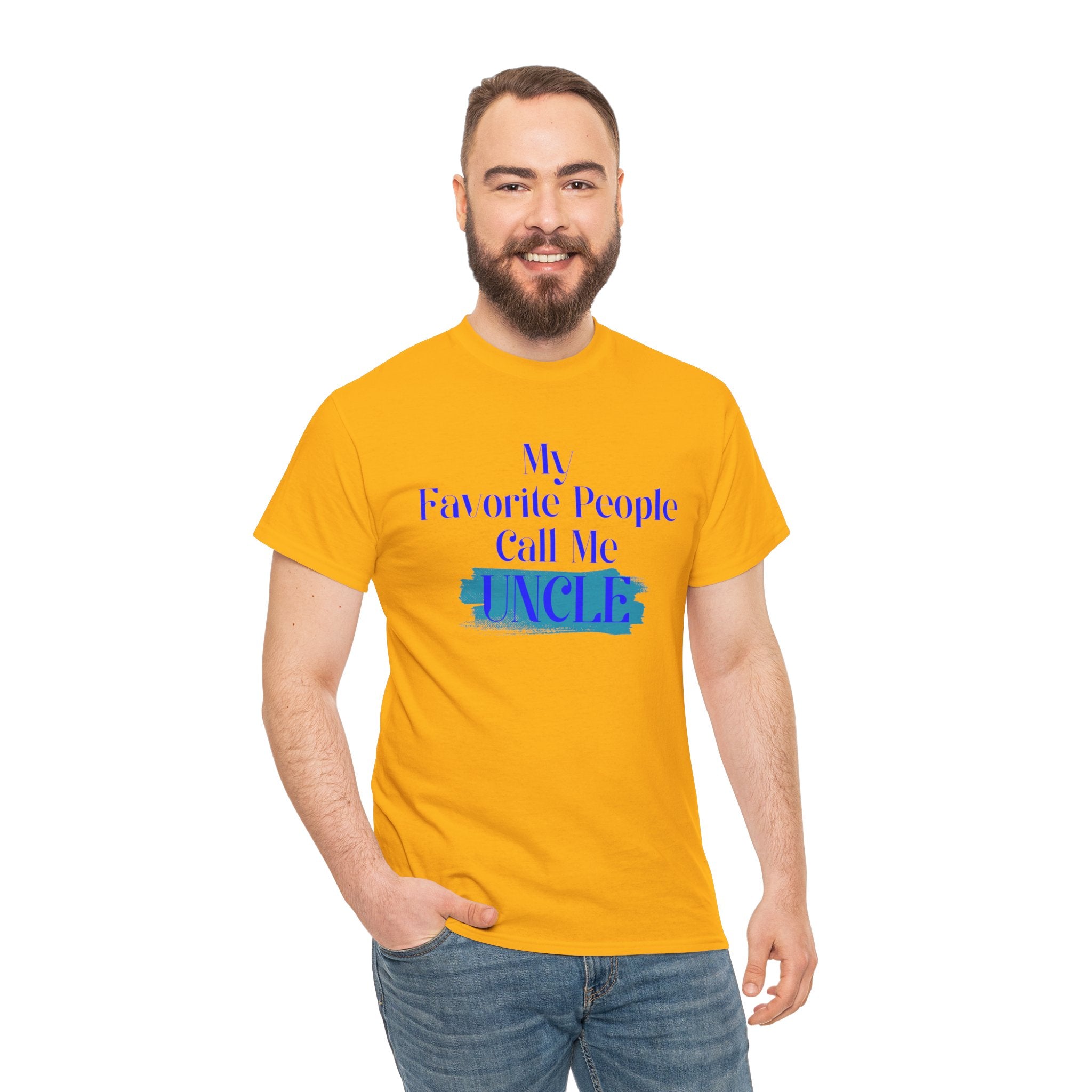 Uncle T‑Shirt — "My Favorite People Call Me UNCLE" Blue Brushstroke Tee