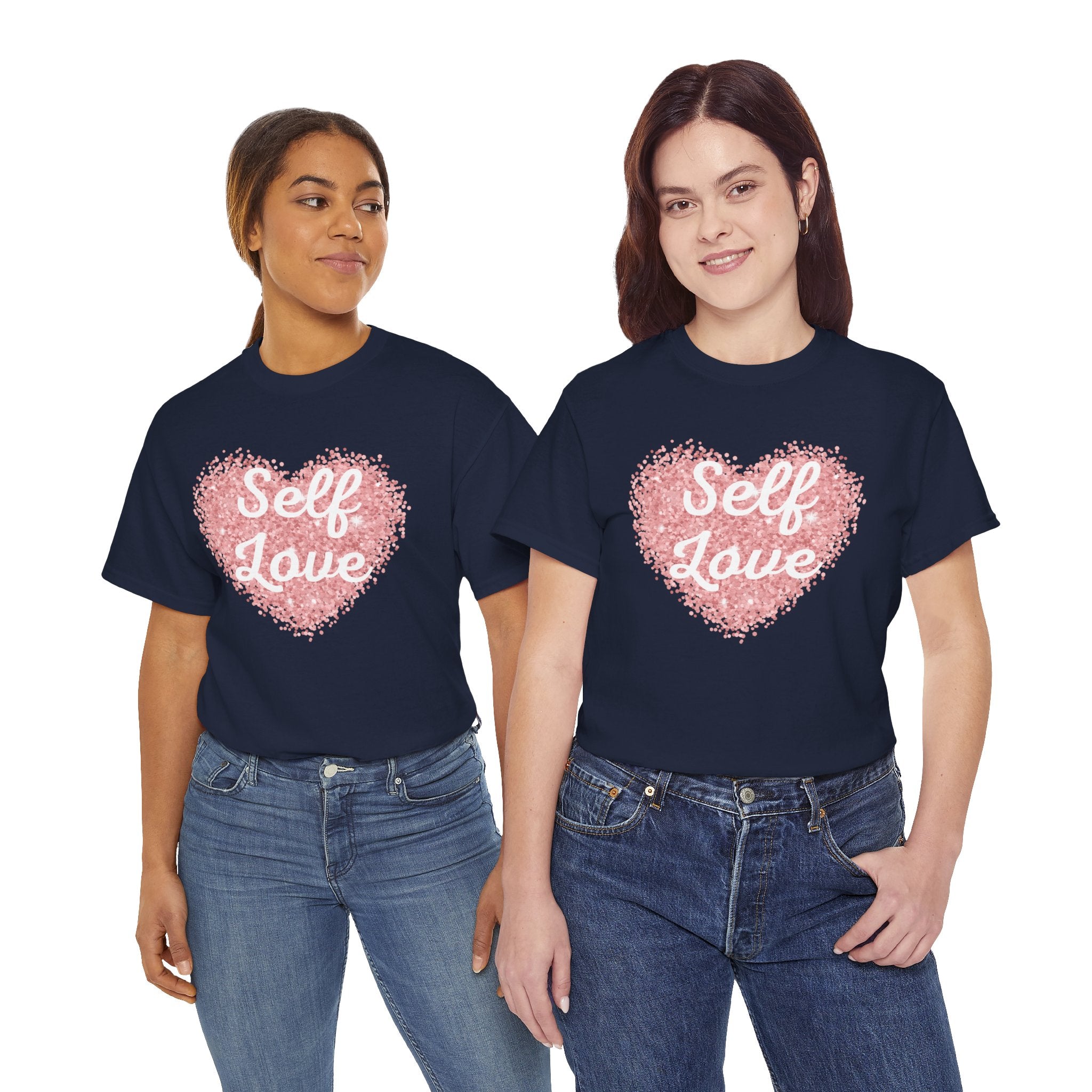 Self Love Tee — Pink Heart Mental Health Awareness Shirt