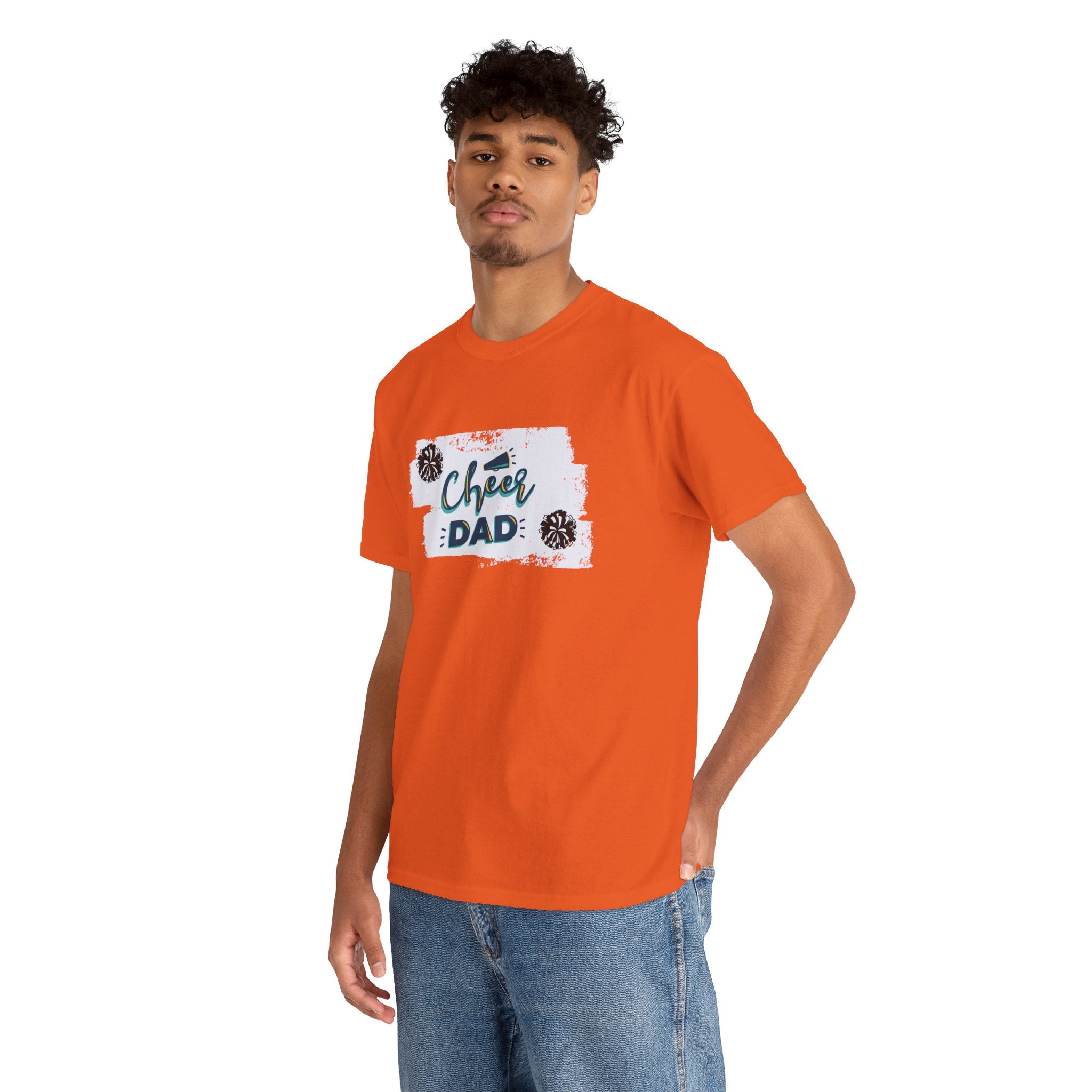 Cheer Dad T-Shirt — Cheerleading Dad Tee with Pom-Poms, Father's Day Gift