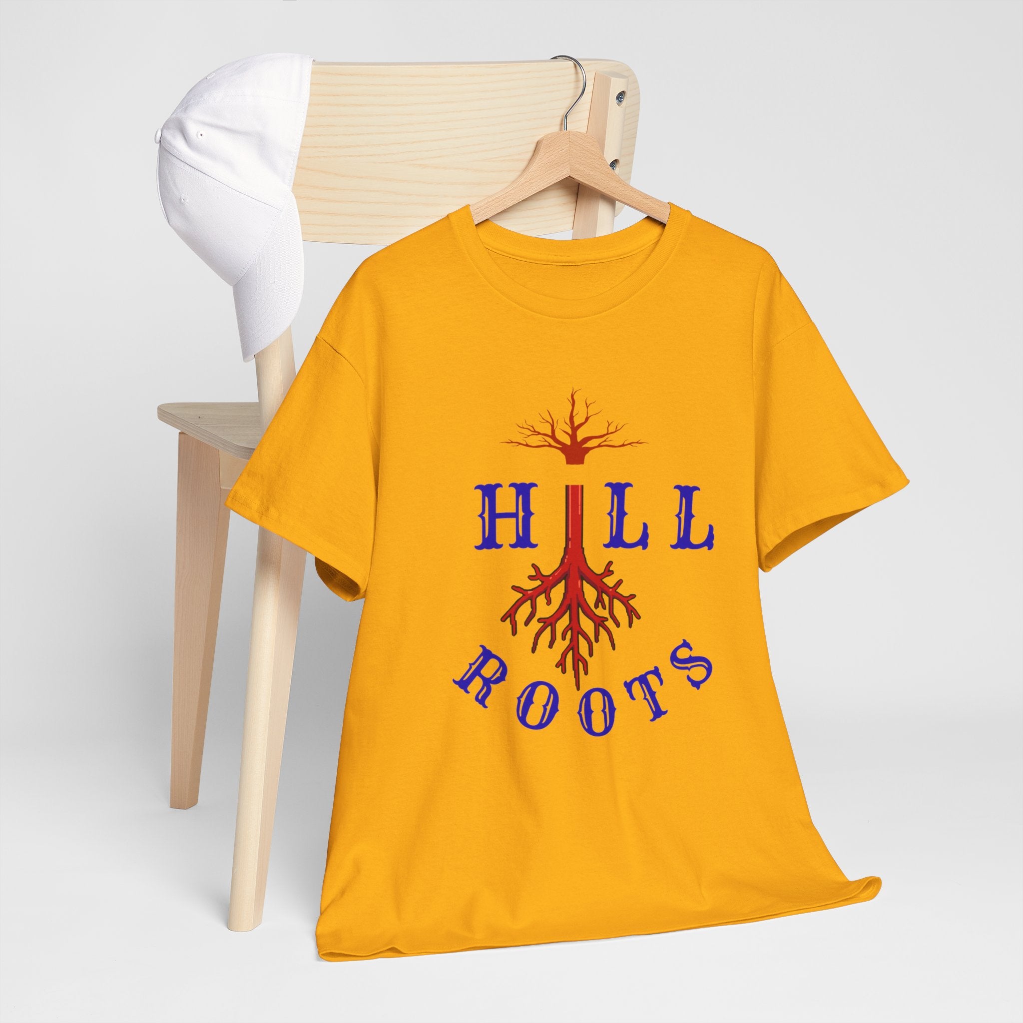 T-Shirt — Hill Roots Logo Tee (red tree roots graphic)