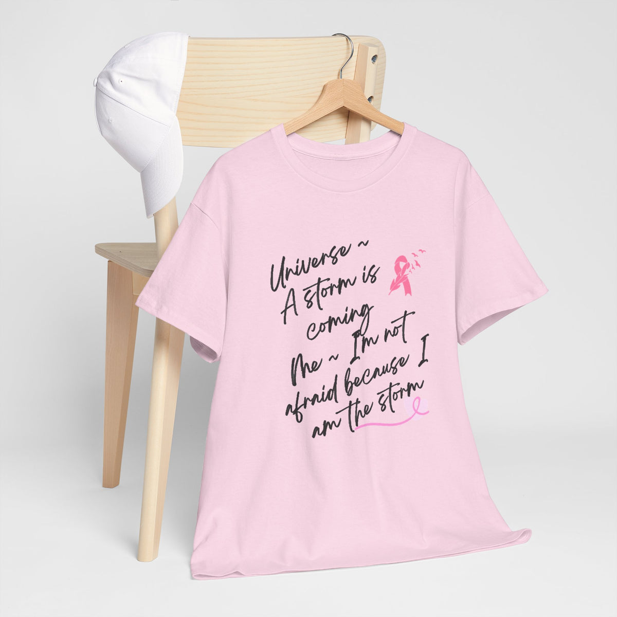 Breast Cancer Awareness Script Tee — "A Storm Is Coming" Inspirational T-Shirt