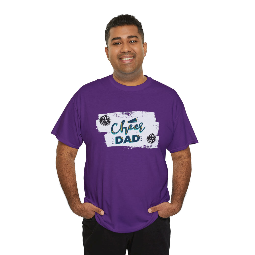 Cheer Dad T-Shirt — Cheerleading Dad Tee with Pom-Poms, Father's Day Gift