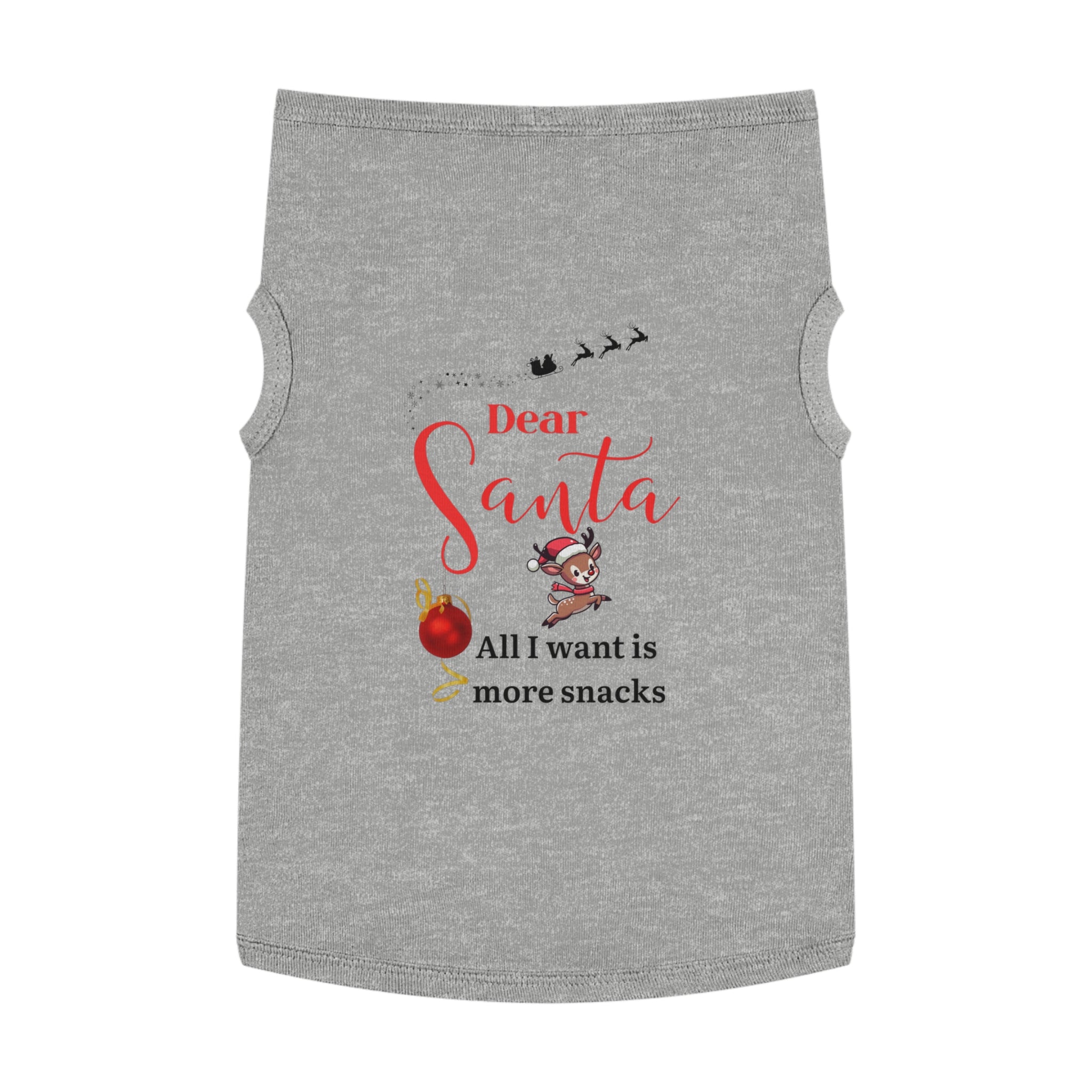 Dear Santa, All I want is...Santa Pet Tank Top - Festive Dog Apparel for Christmas, Holiday Outfit, Cute Pet Gift, Funny Pet Clothes, Cute Pet Tank