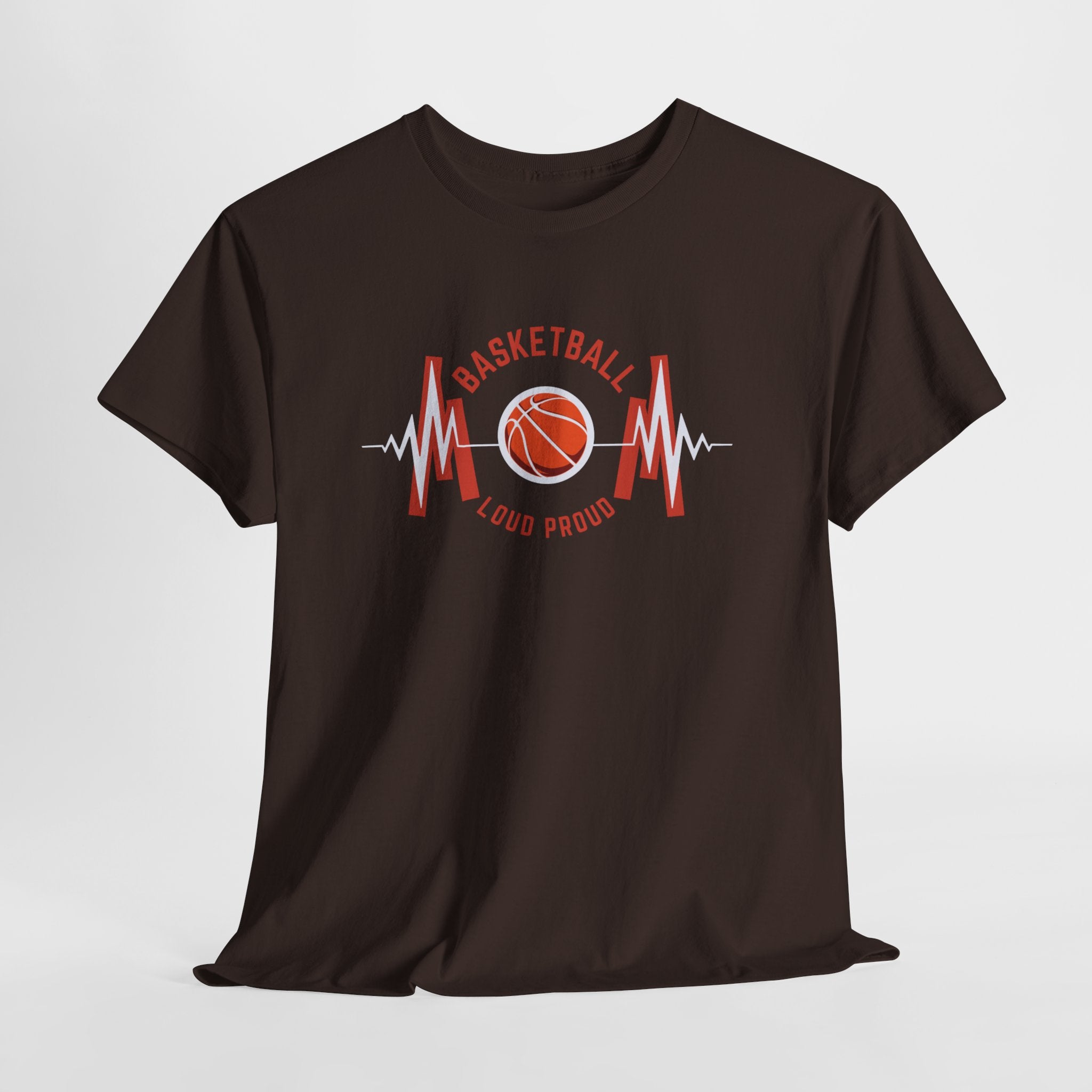 Basketball Mom Loud Proud Tee — Heartbeat Hoop Graphic T‑Shirt