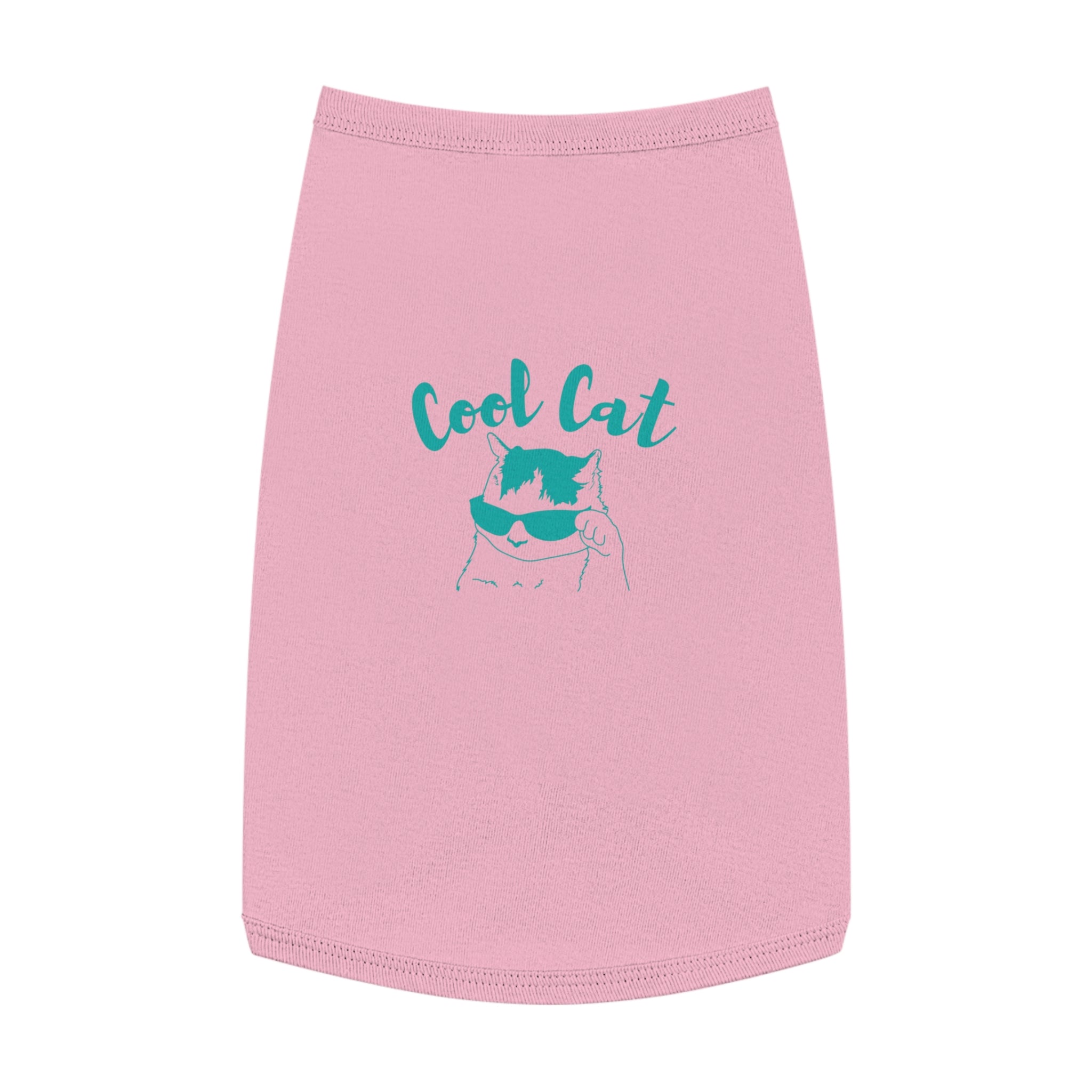Cool Cat Pet Tank Top — Teal "Cool Cat" Graphic Dog & Cat Shirt