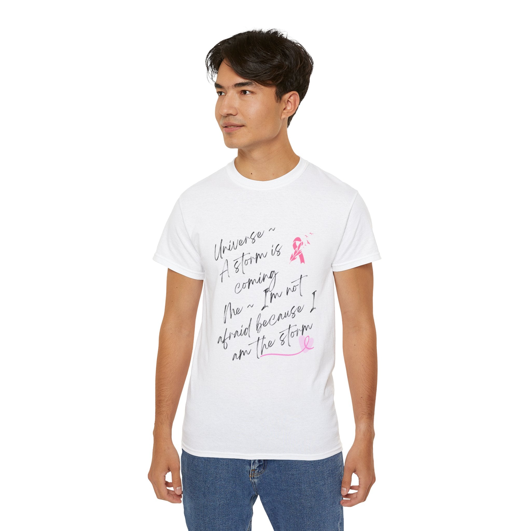 Breast Cancer Awareness Tee – "A Storm is Coming" Inspirational Cotton Shirt