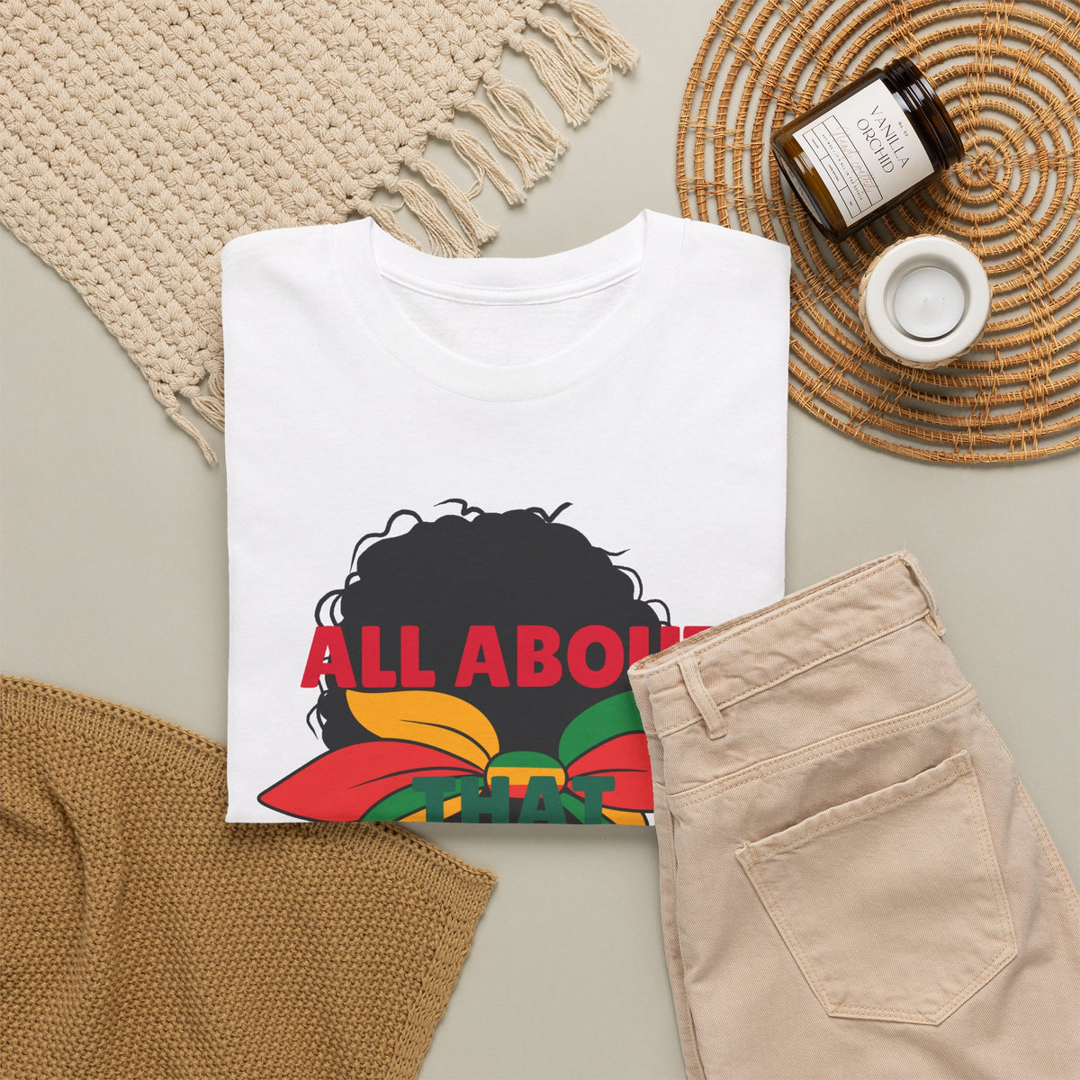 Aunty Life Tee – "All About Aunty Life" Graphic T-Shirt (Tropical Heart Sunglasses)