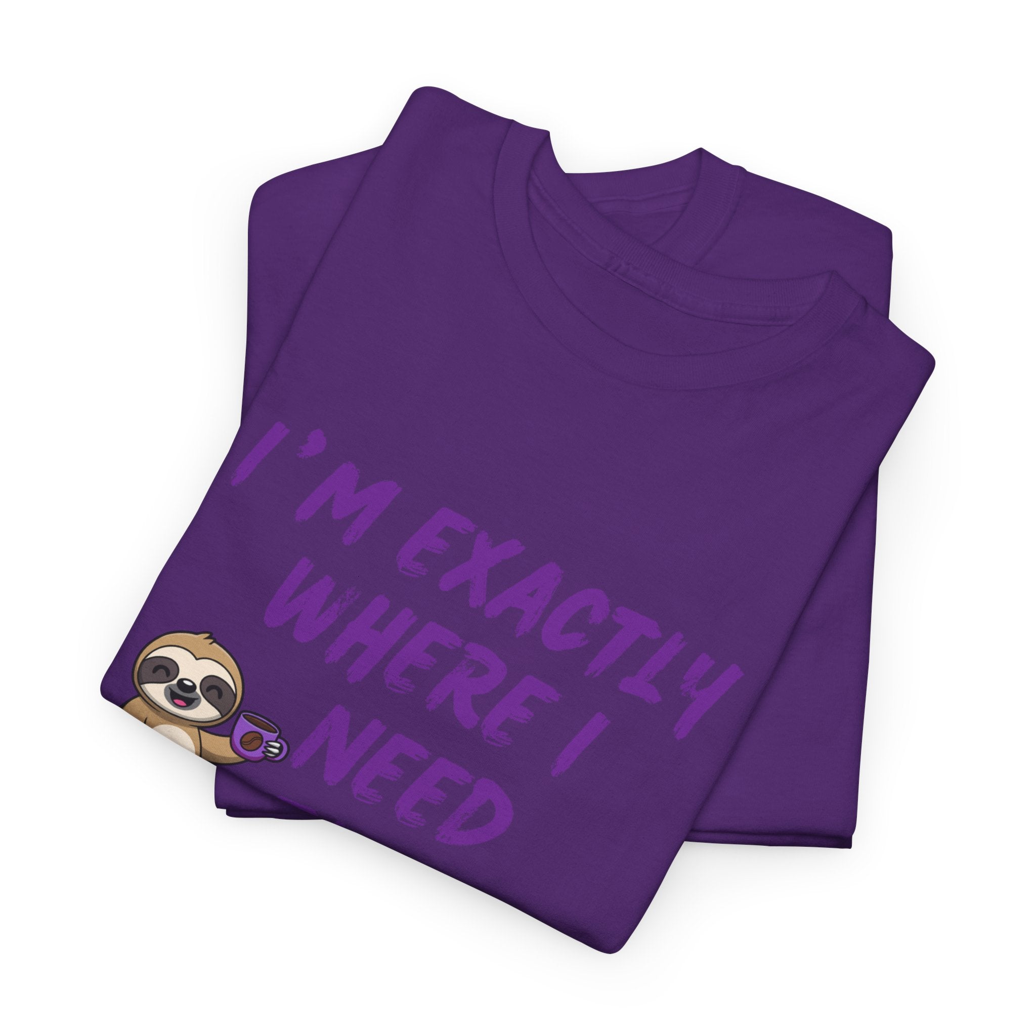 Sloth "I'm Exactly Where I Need to Be" Graphic Tee