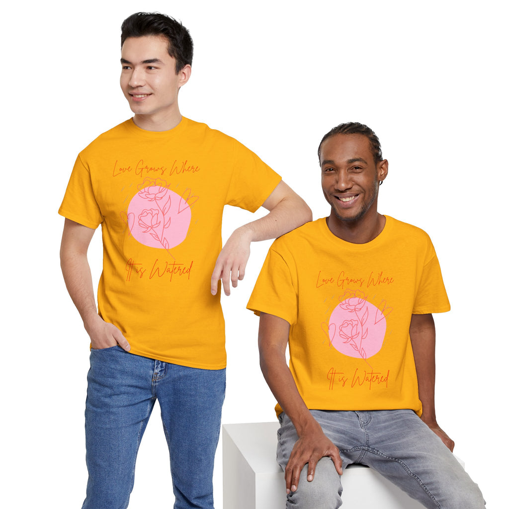 Rose Moon Graphic Tee — "Love Grows Where It’s Watered"