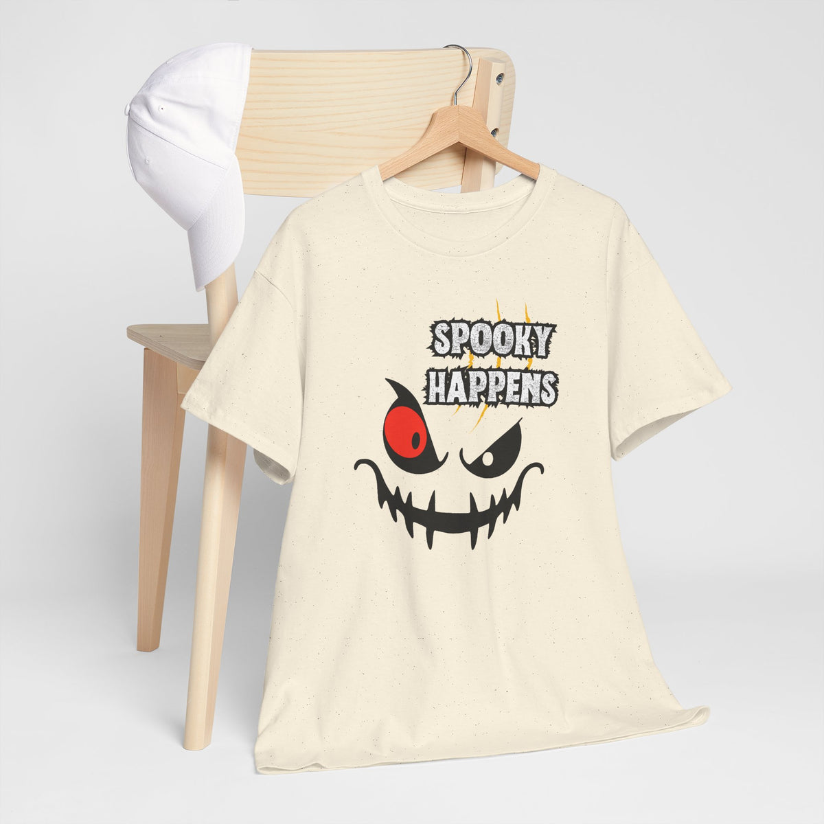 Spooky Happens Halloween T-Shirt — Creepy Jack-O'-Lantern Face Tee