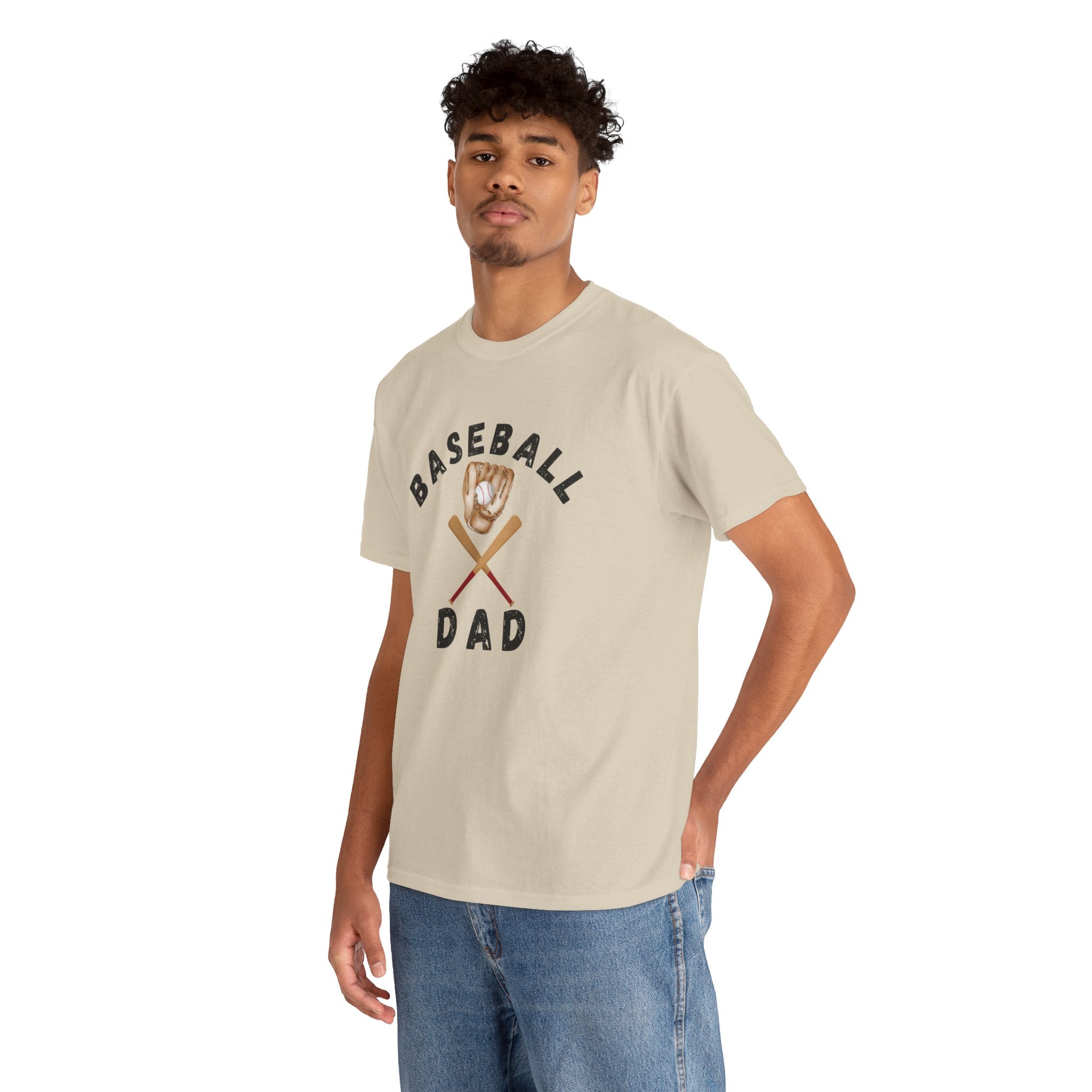 Baseball Dad Tee — Vintage Glove & Crossed Bats Graphic Shirt