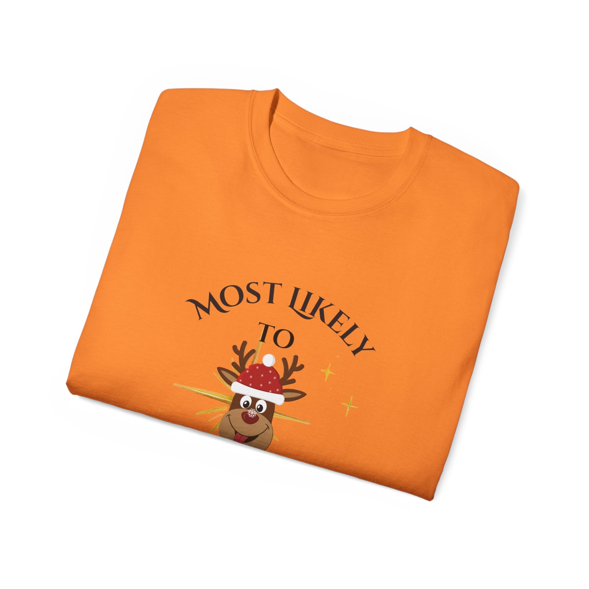 Most Likely to Eat All the Sweet Potato Pie, Funny Holiday Tee: Christmas Gift, Unisex T-Shirt, Thanksgiving Humor, Casual Apparel
