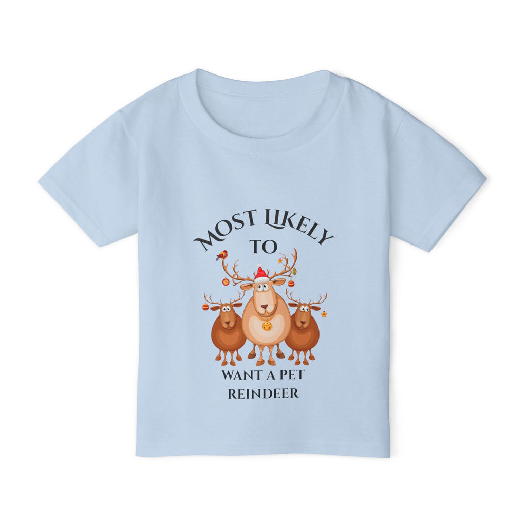 Cute Toddler T-Shirt with 'Most Likely to Want a Pet Reindeer' Design, Christmas Gift, Kids Tee, Holiday Outfit, Fun Playwear, Toddler [...]