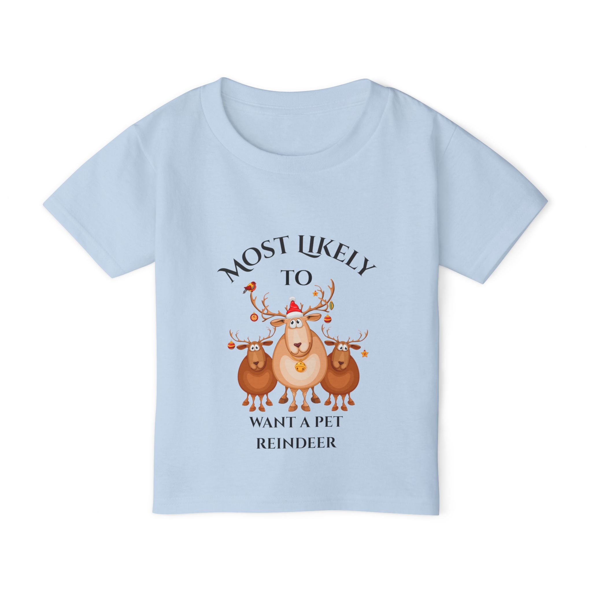 Cute Toddler T-Shirt with 'Most Likely to Want a Pet Reindeer' Design, Christmas Gift, Kids Tee, Holiday Outfit, Fun Playwear, Toddler [...]