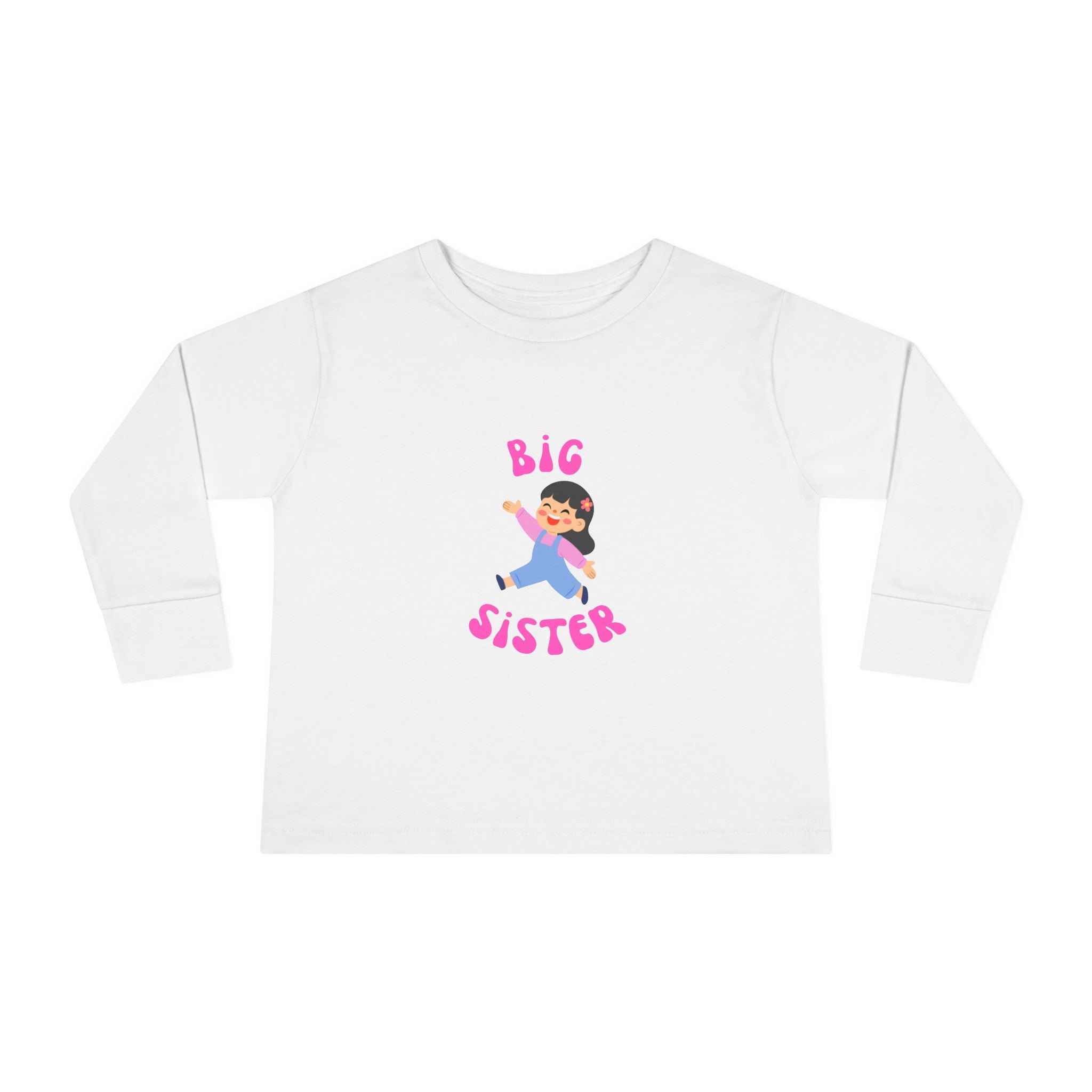Big Sister Toddler Long Sleeve Tee — Cute Announce Shirt for New Siblings