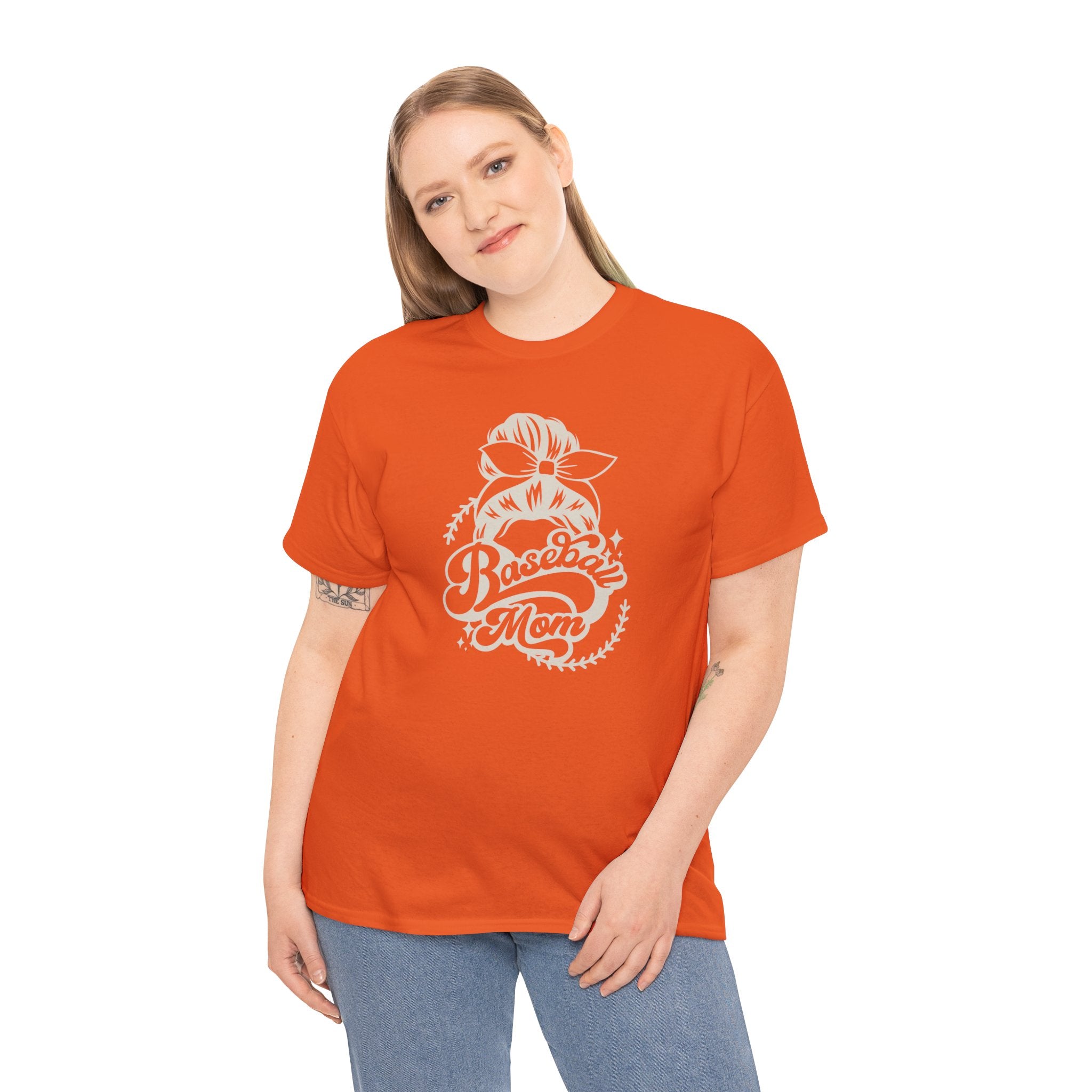 Baseball Mom Tee — Messy Bun Graphic Shirt for Proud Baseball Moms