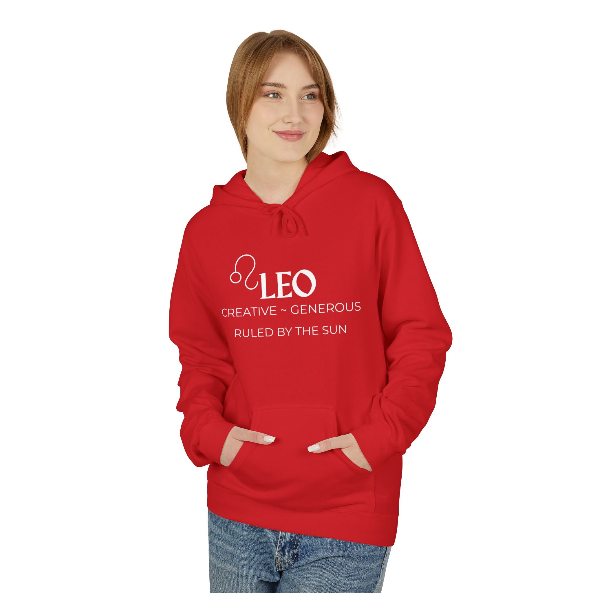 Leo Unisex Fleece Hoodie with Custom Design